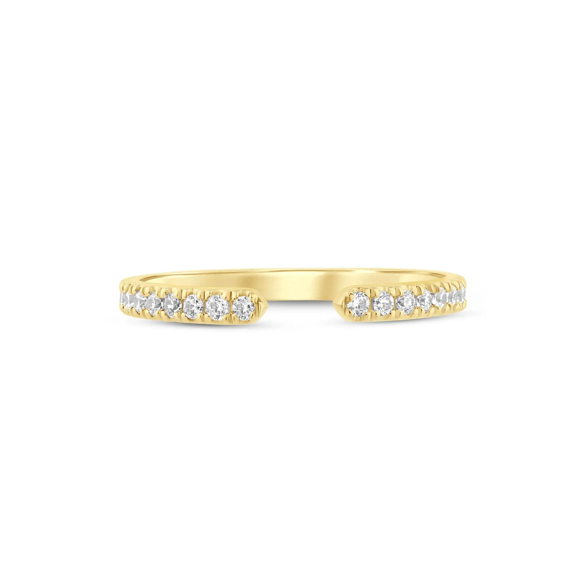 1/4 CT. Tw. Lab Grown Diamond Open Band Ring 14K Yellow Gold Round Brilliant Cut Size 9 1mm