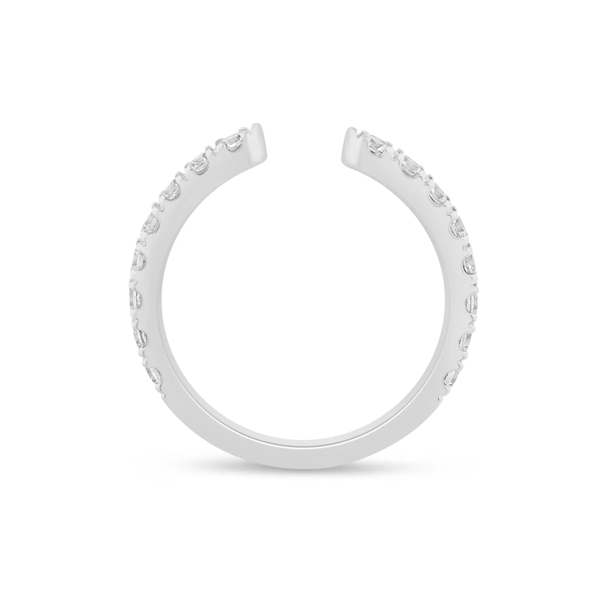 5/8 CT. Tw. Lab Grown Diamond Open Band Ring 14K White Gold Round Brilliant Cut Size 5 2.5mm - Image 2
