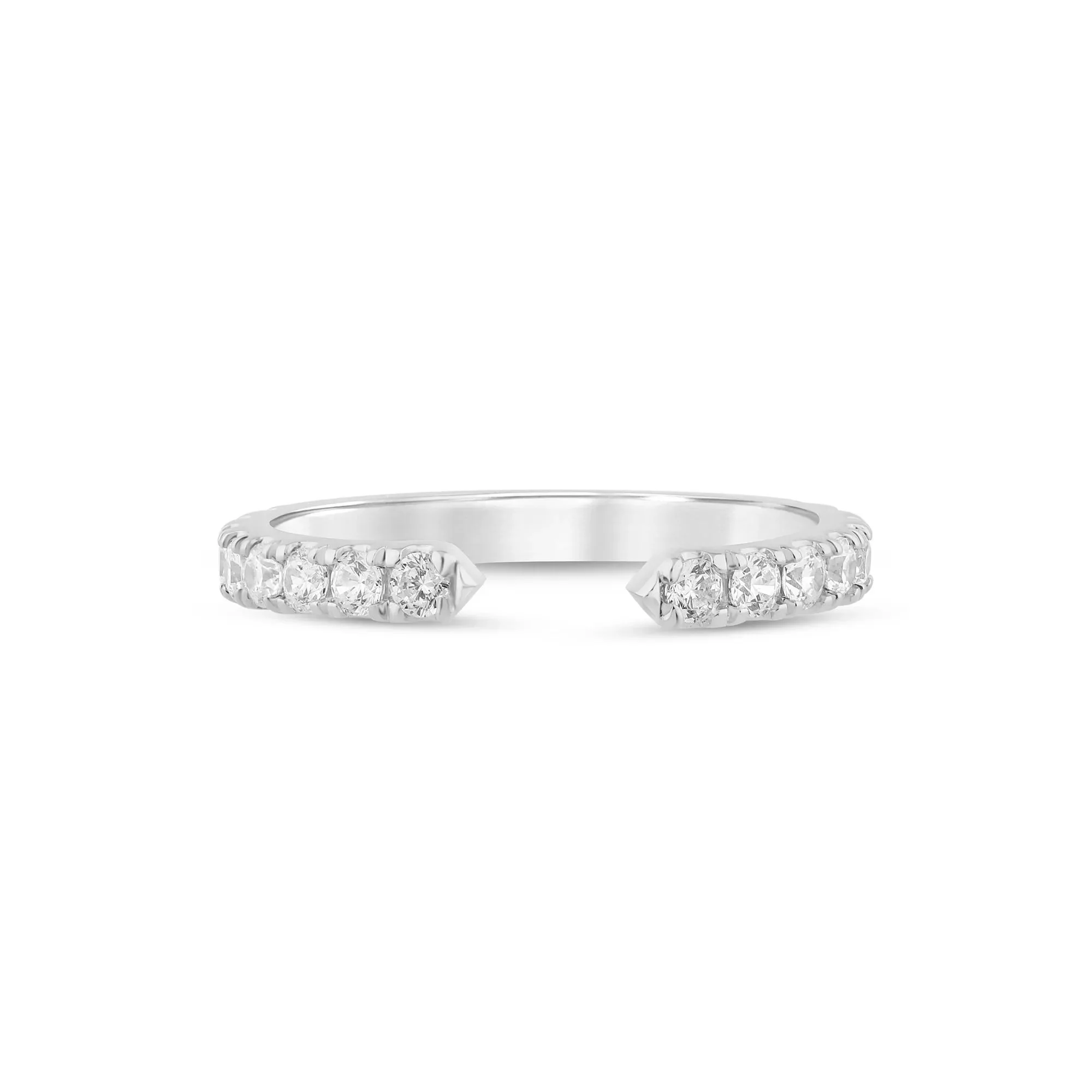 5/8 CT. Tw. Lab Grown Diamond Open Band Ring 14K White Gold Round Brilliant Cut Size 6.5 2.5mm