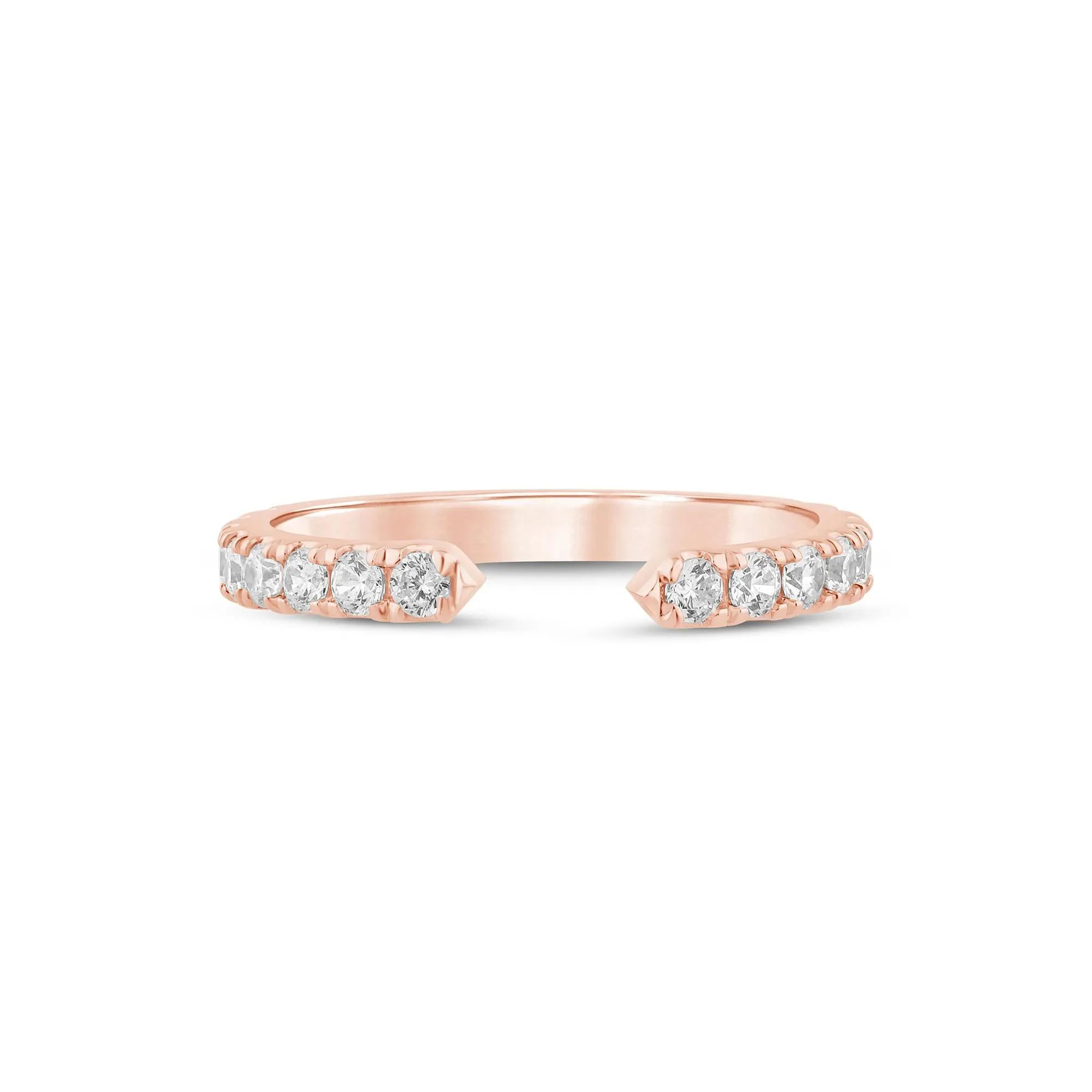 5/8 CT. Tw. Lab Grown Diamond Open Band Ring 14K Rose Gold Round Brilliant Cut Size 5.5 2mm
