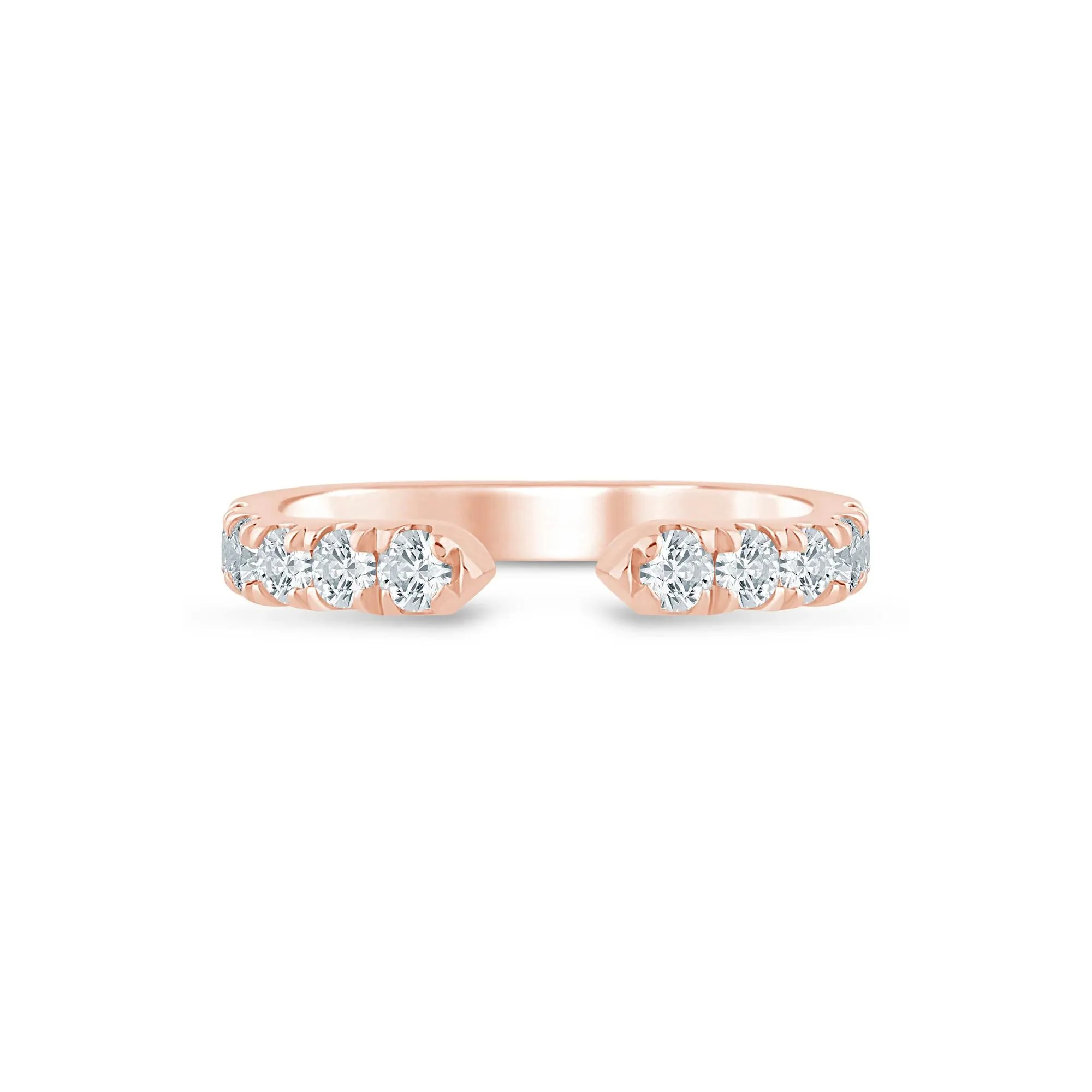 5/8 CT. Tw. Lab Grown Diamond Open Band Ring 14K Rose Gold Round Brilliant Cut Size 8 2mm - Image 4