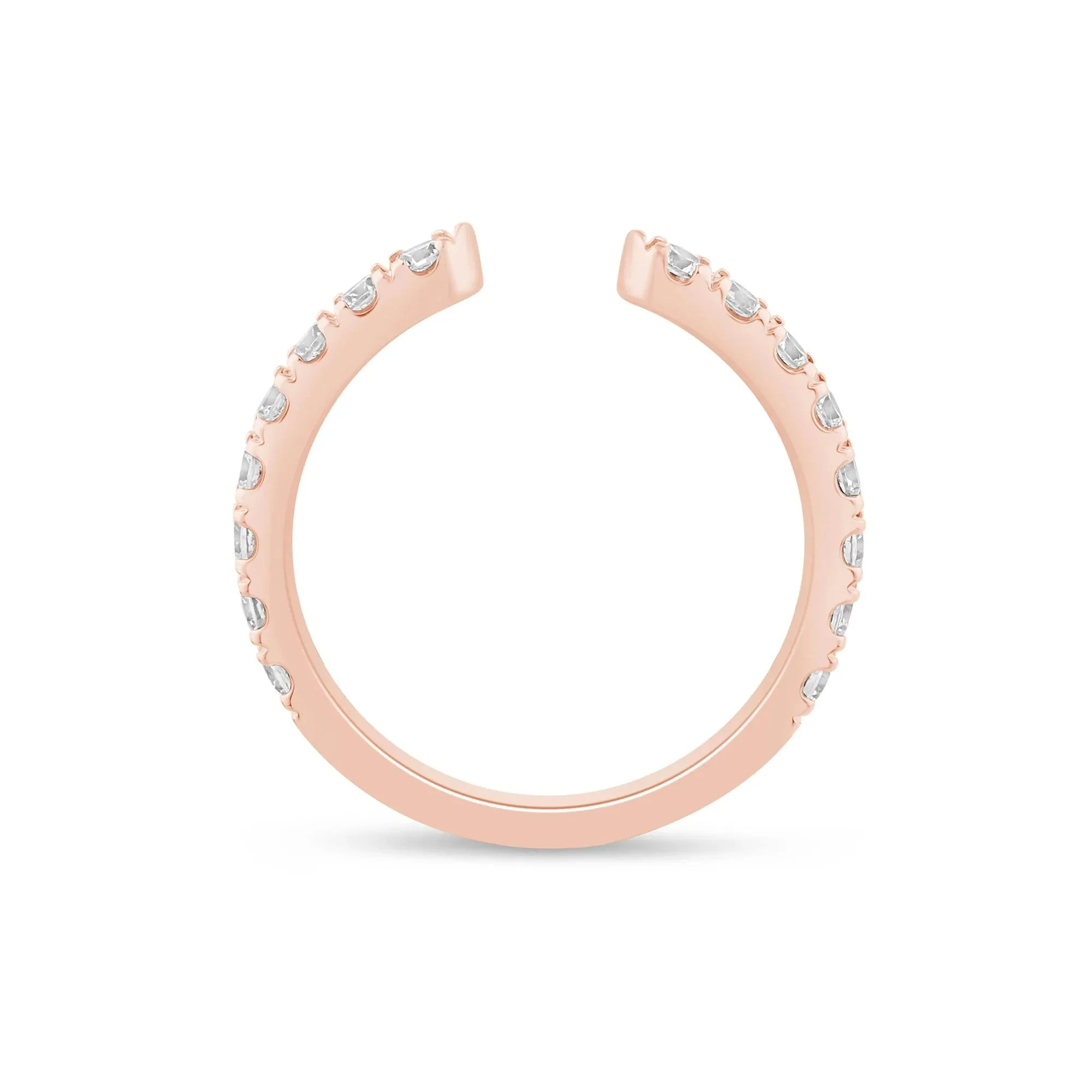 5/8 CT. Tw. Lab Grown Diamond Open Band Ring 14K Rose Gold Round Brilliant Cut Size 8.5 2mm - Image 2