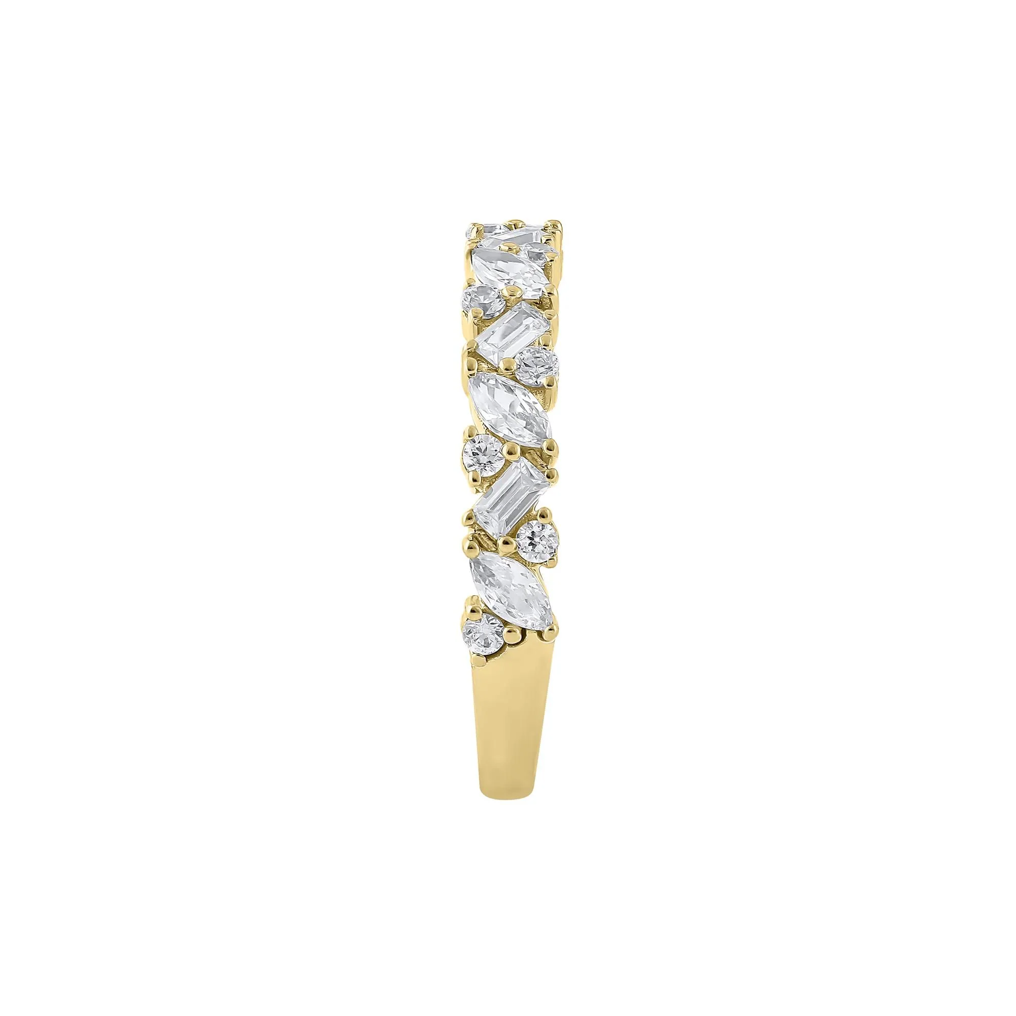 3/4 CT. Tw. Lab Grown Diamond Anniversary Band Ring 14K Yellow Gold Round Brilliant Cut Size 8 3mm - Image 3
