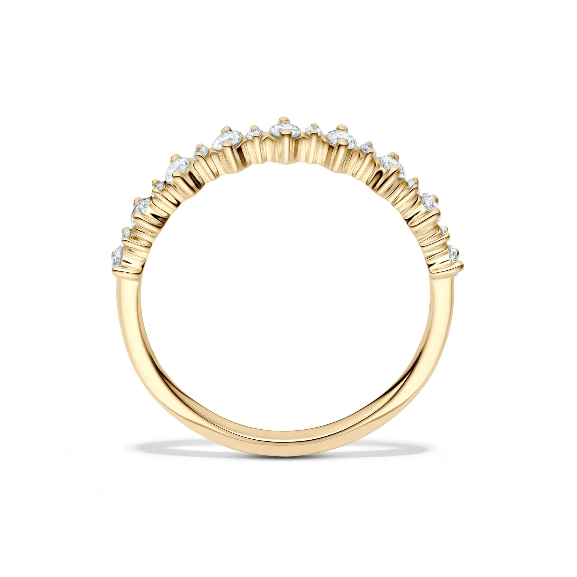1/4 CT. Tw. Lab Grown Diamond Prong Stack Band Ring 10K Yellow Gold Round Brilliant Cut Size 7.5 1mm - Image 2