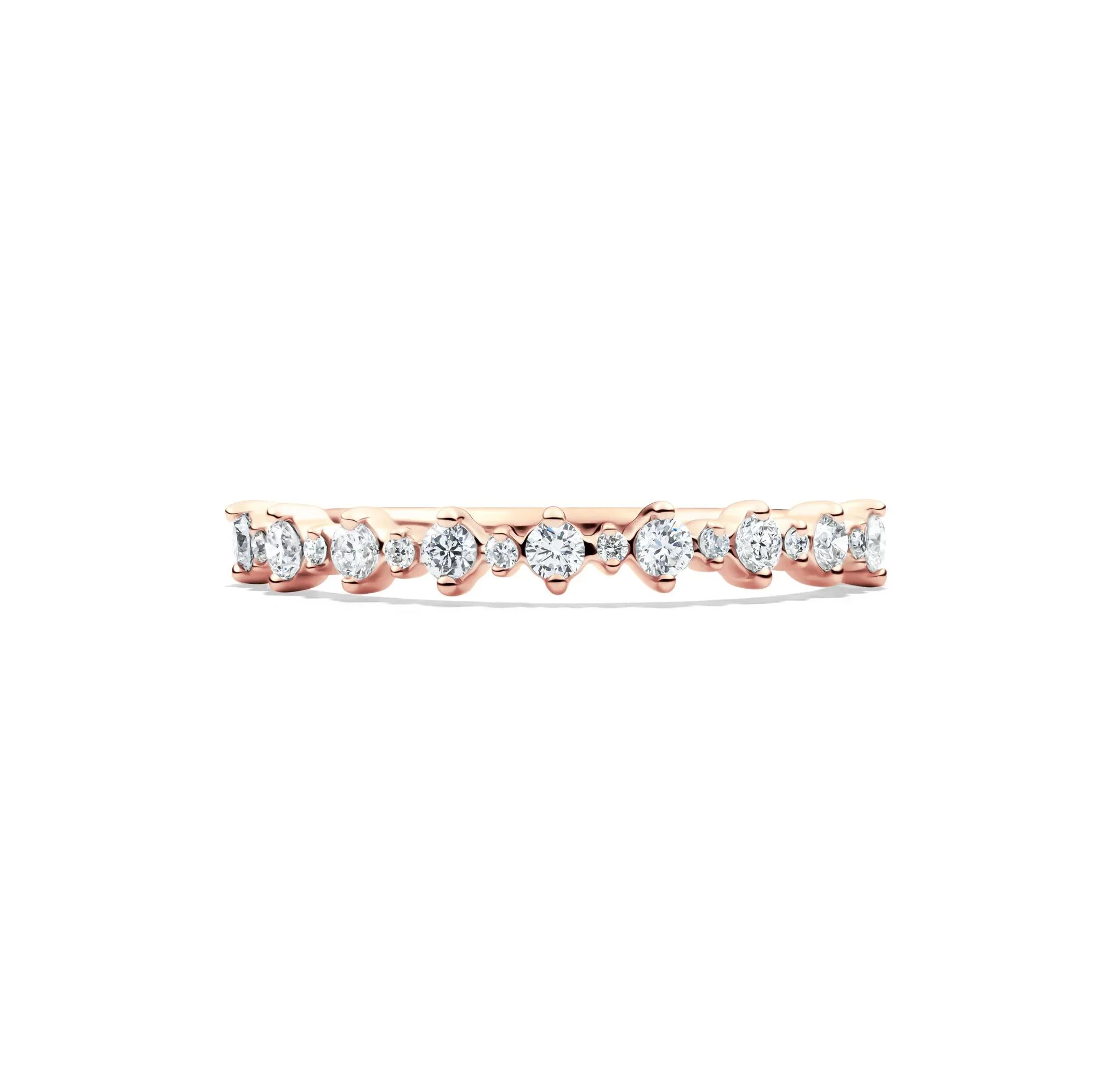 1/4 CT. Tw. Lab Grown Diamond Prong Stack Band Ring 10K Rose Gold Round Brilliant Cut Size 5.5 1mm