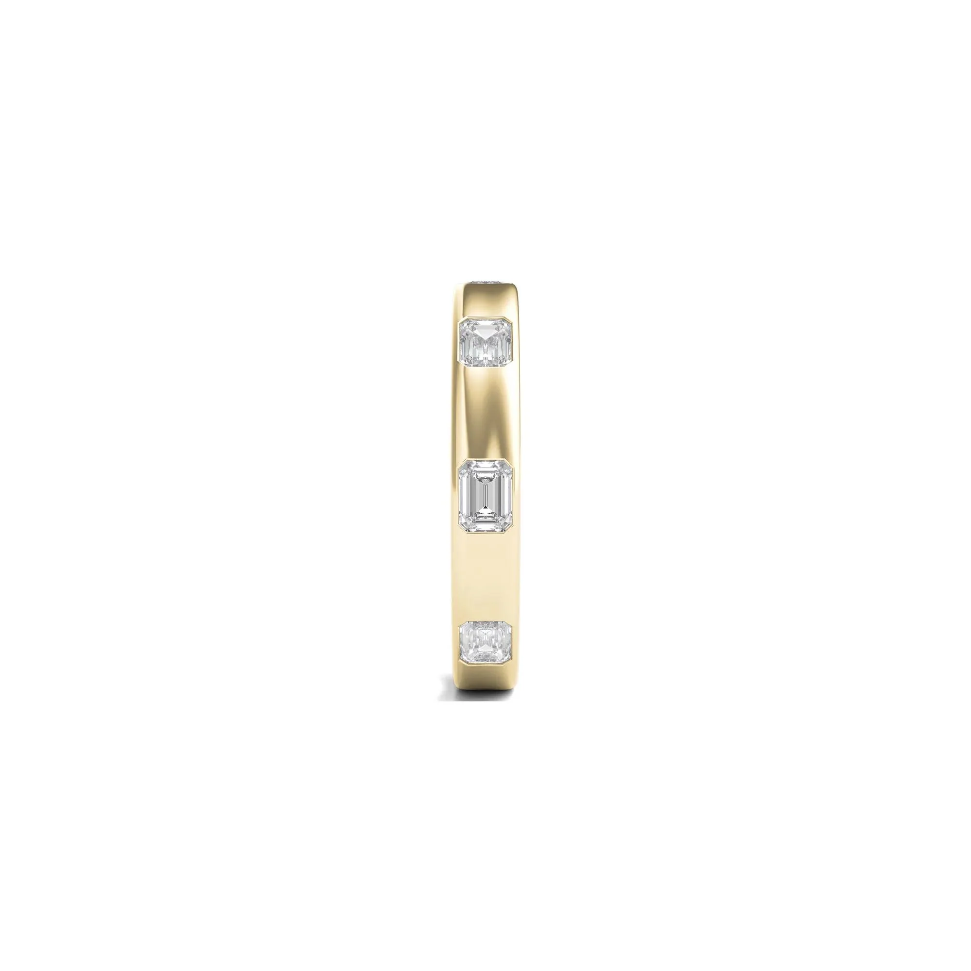 1 CT. Tw. Emerald-Cut Lab Grown Diamond Band Ring 14K Yellow Gold Size 6 3.5mm - Image 3