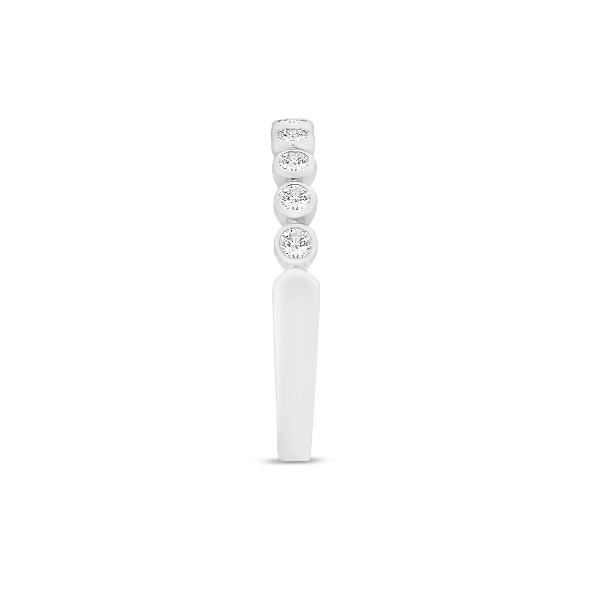 1/4 CT. Tw. Lab Grown Diamond Bezel-Set Stack Band Ring 10K White Gold Size 8 1mm - Image 3