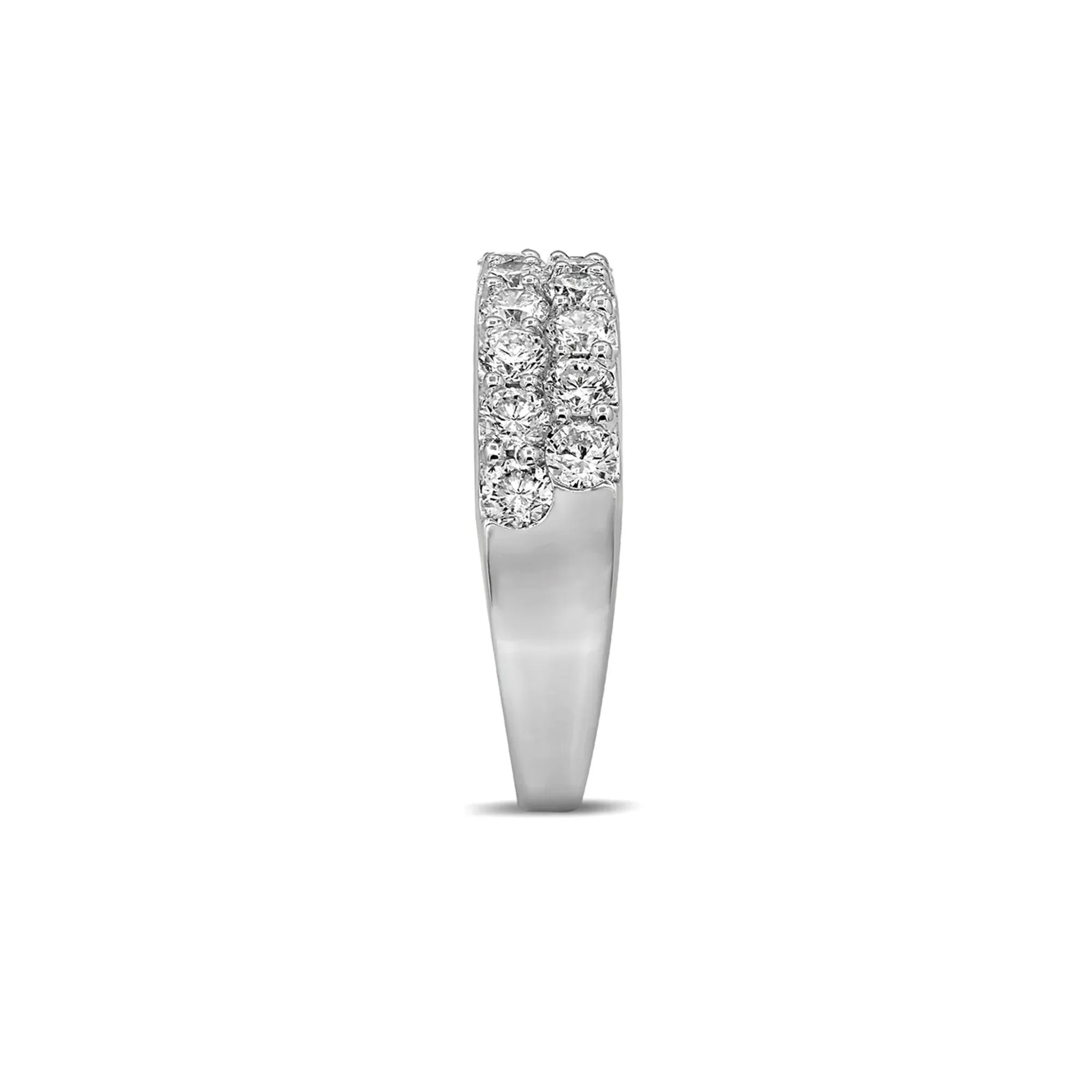 1/2 CT. Tw. Wide Diamond Anniversary Band Ring 14K White Gold Round Brilliant Cut Size 6 2mm - Image 3