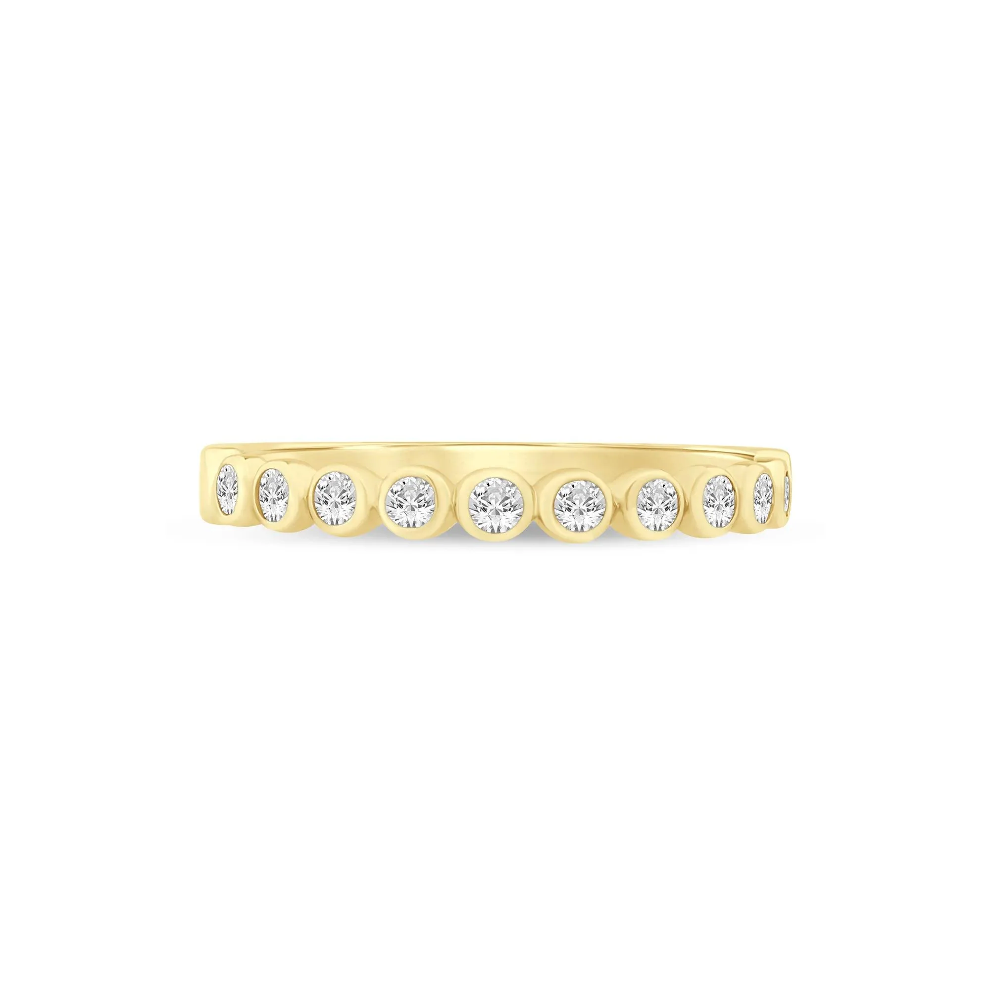 1/4 CT. Tw. Lab Grown Diamond Bezel-Set Stack Band Ring 10K Yellow Gold Size 7 1mm