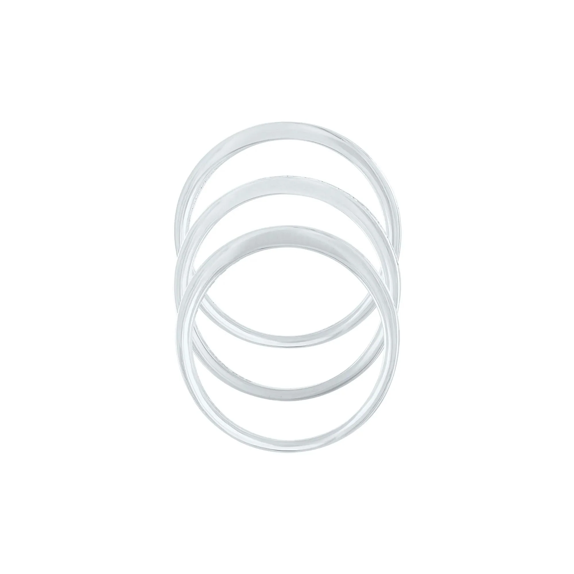 Lab Created White Sapphire Three-Piece Stack Ring Set .925 Sterling Silver Size 6 - Image 2