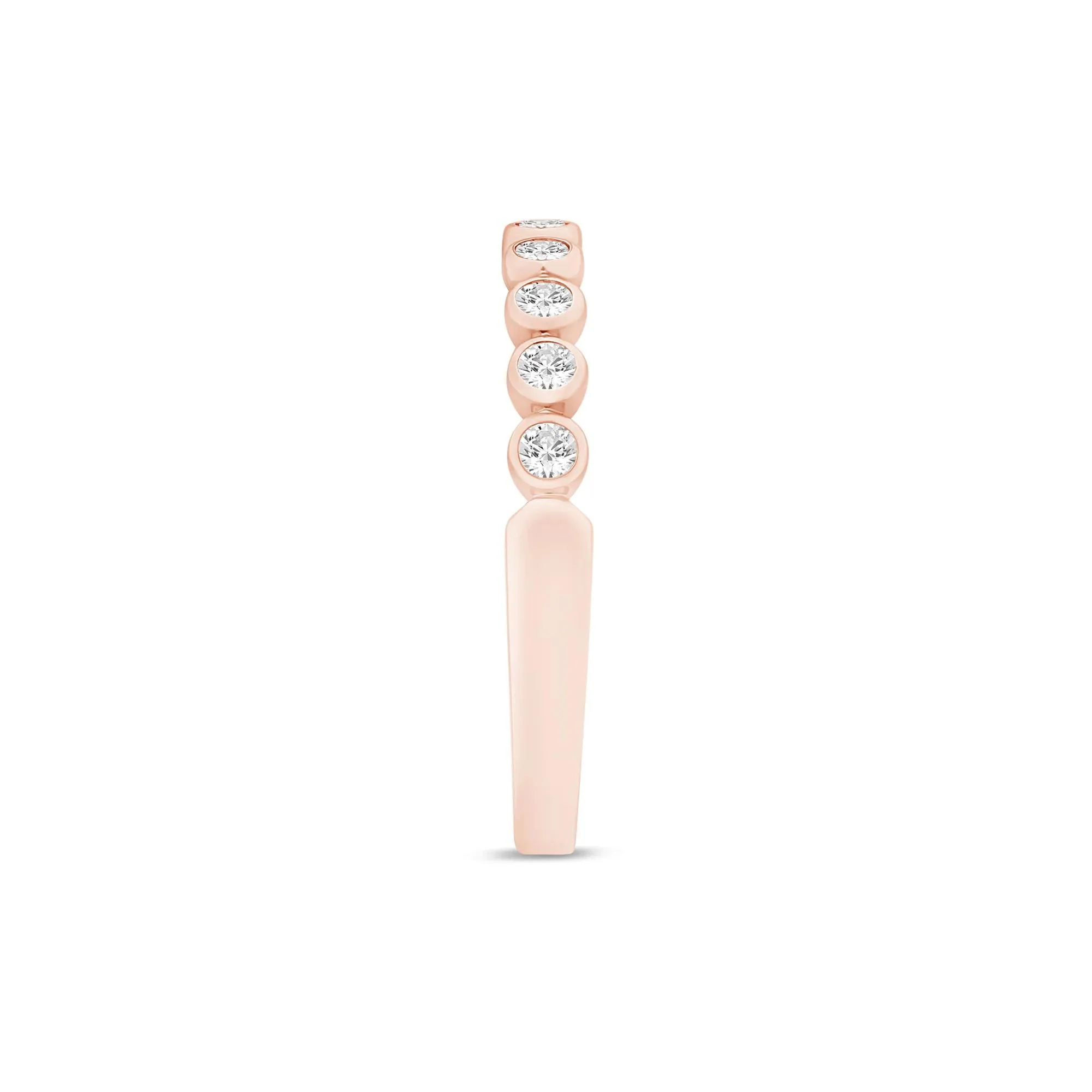 1/4 CT. Tw. Lab Grown Diamond Bezel-Set Stack Band Ring 10K Rose Gold Size 7.5 1mm - Image 3