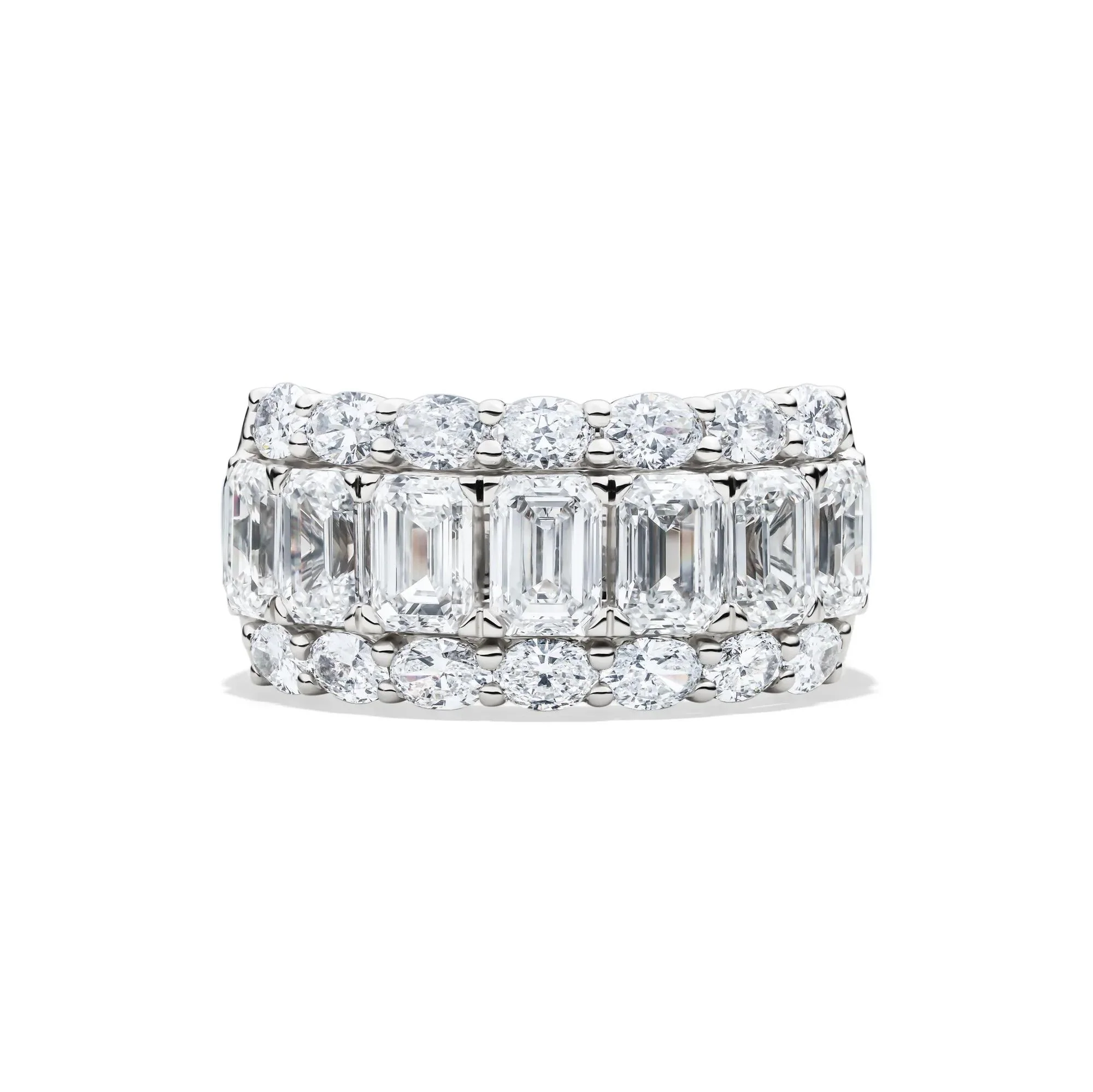 5 CT. Tw. Lab Grown Diamond Multi-Row Band Ring 14K White Gold Size 7 11mm