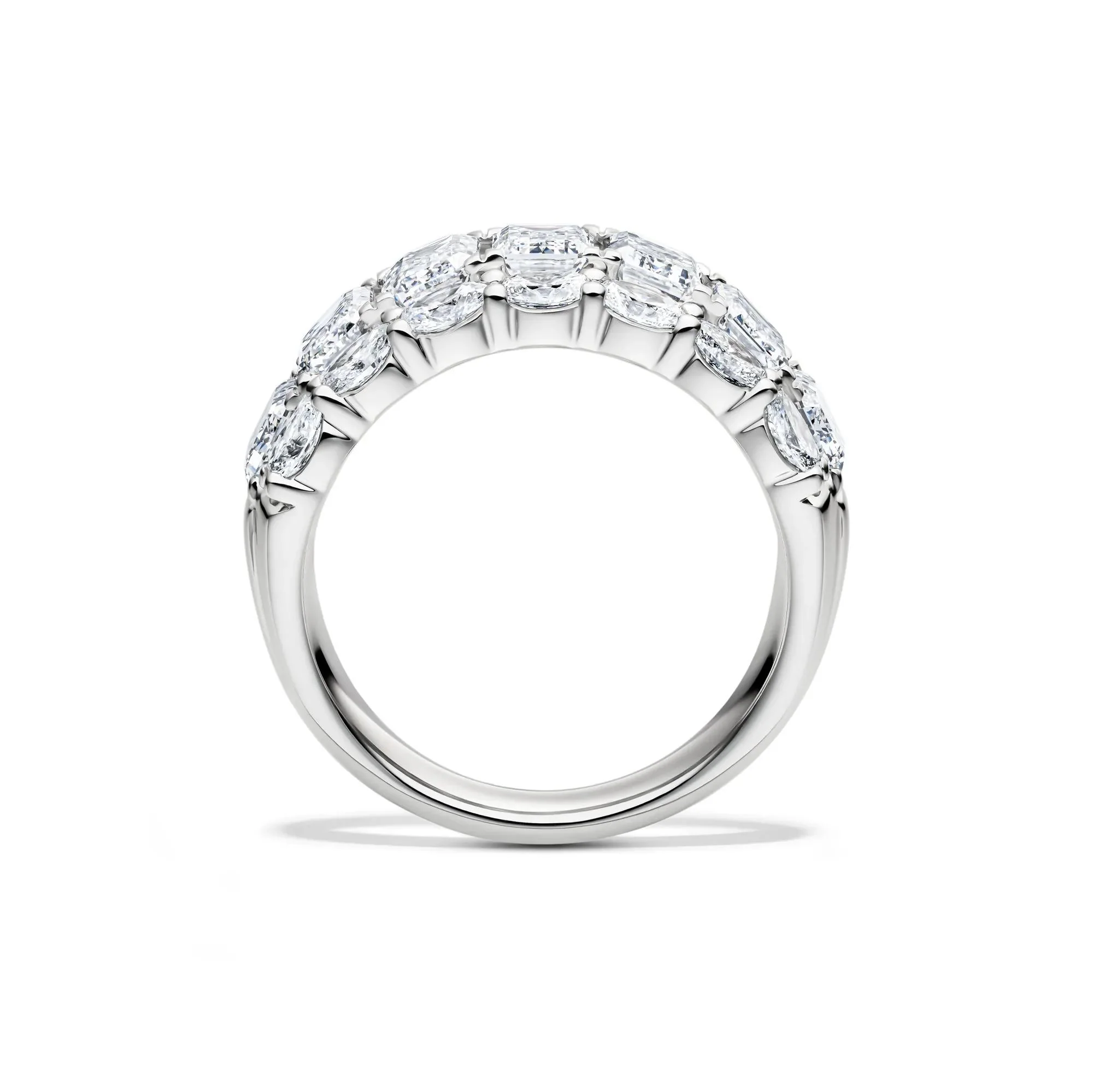 5 CT. Tw. Lab Grown Diamond Multi-Row Band Ring 14K White Gold Size 8.5 11mm - Image 2