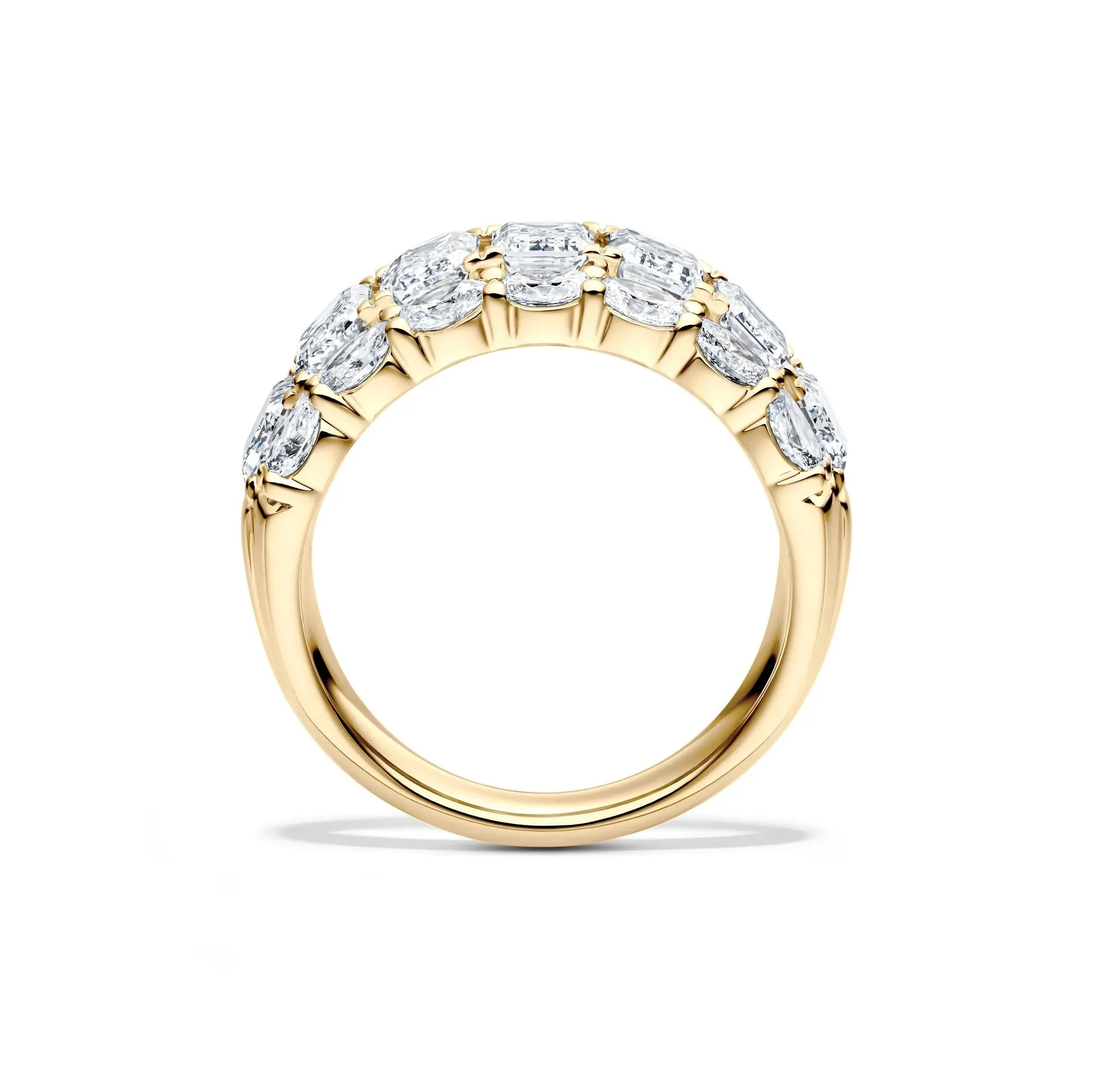 5 CT. Tw. Lab Grown Diamond Multi-Row Band Ring 14K Yellow Gold Size 8 11mm - Image 2