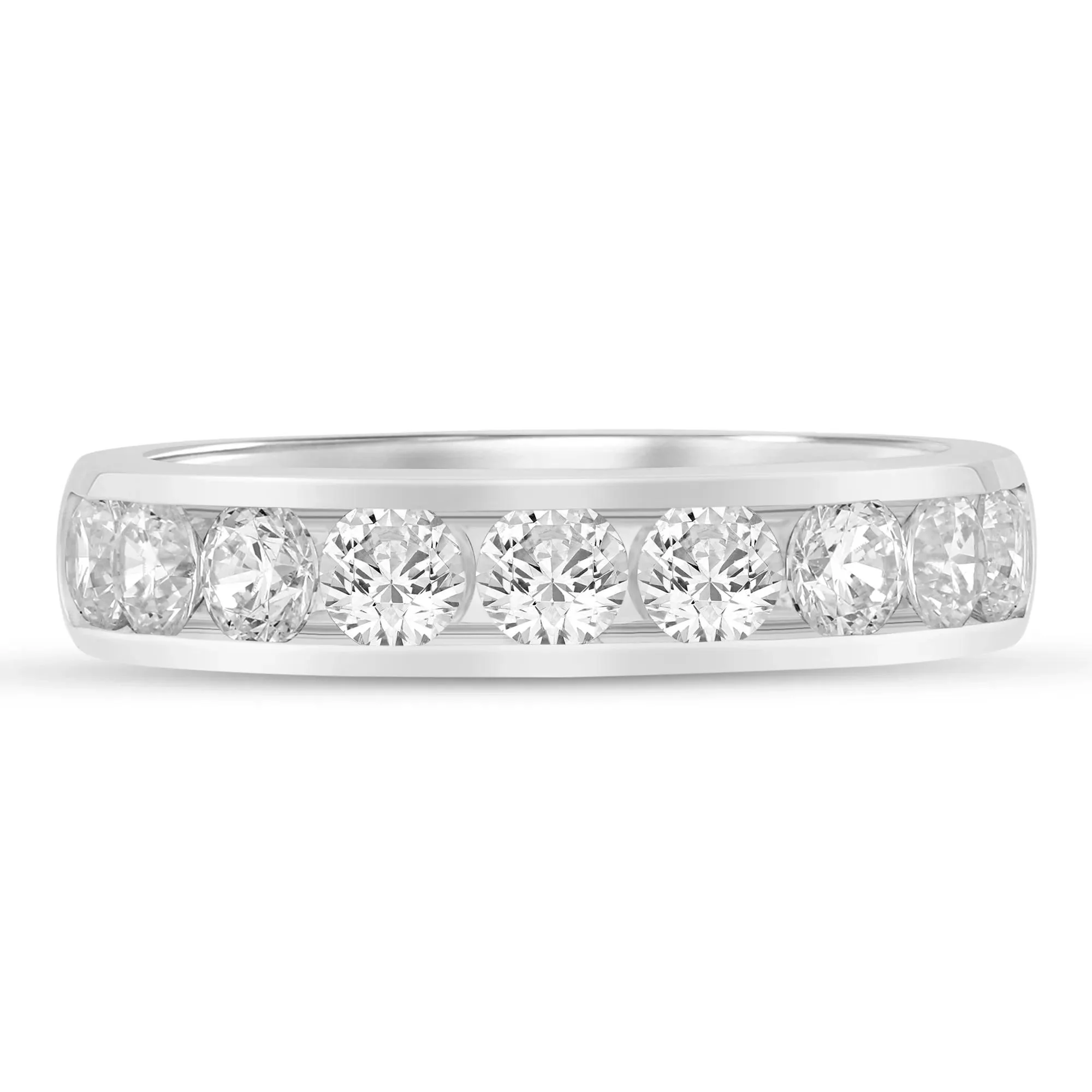 1/2 CT. Tw. Lab Grown Diamond Channel-Set Band Ring 14K White Gold Size 5 4.5mm