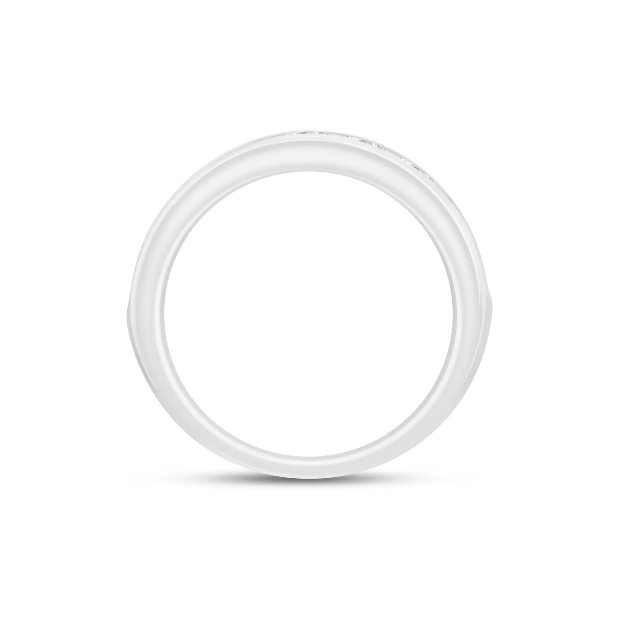 1/2 CT. Tw. Lab Grown Diamond Channel-Set Band Ring 14K White Gold Size 8.5 4.5mm - Image 2