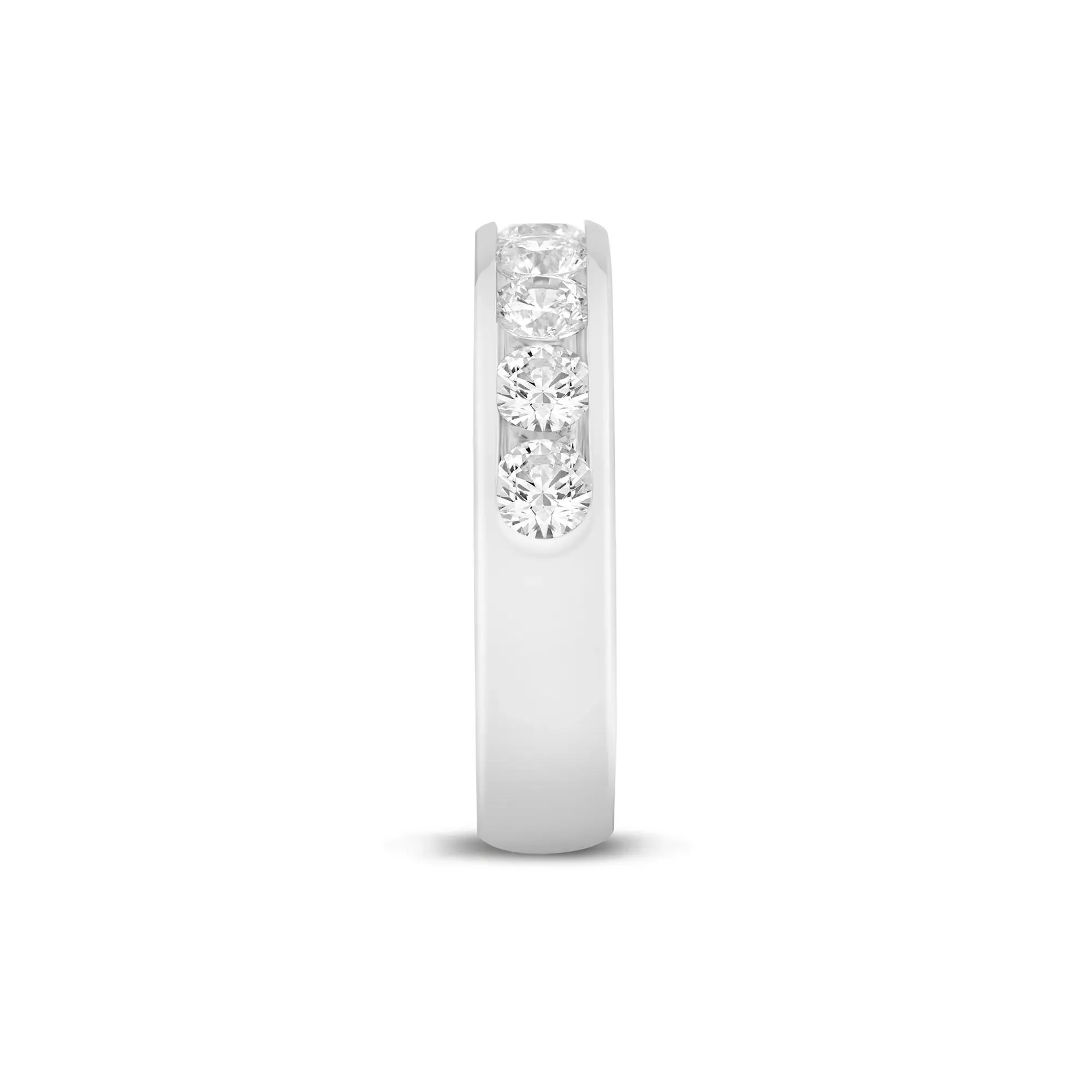 1/2 CT. Tw. Lab Grown Diamond Channel-Set Band Ring 14K White Gold Size 9 4.5mm - Image 3