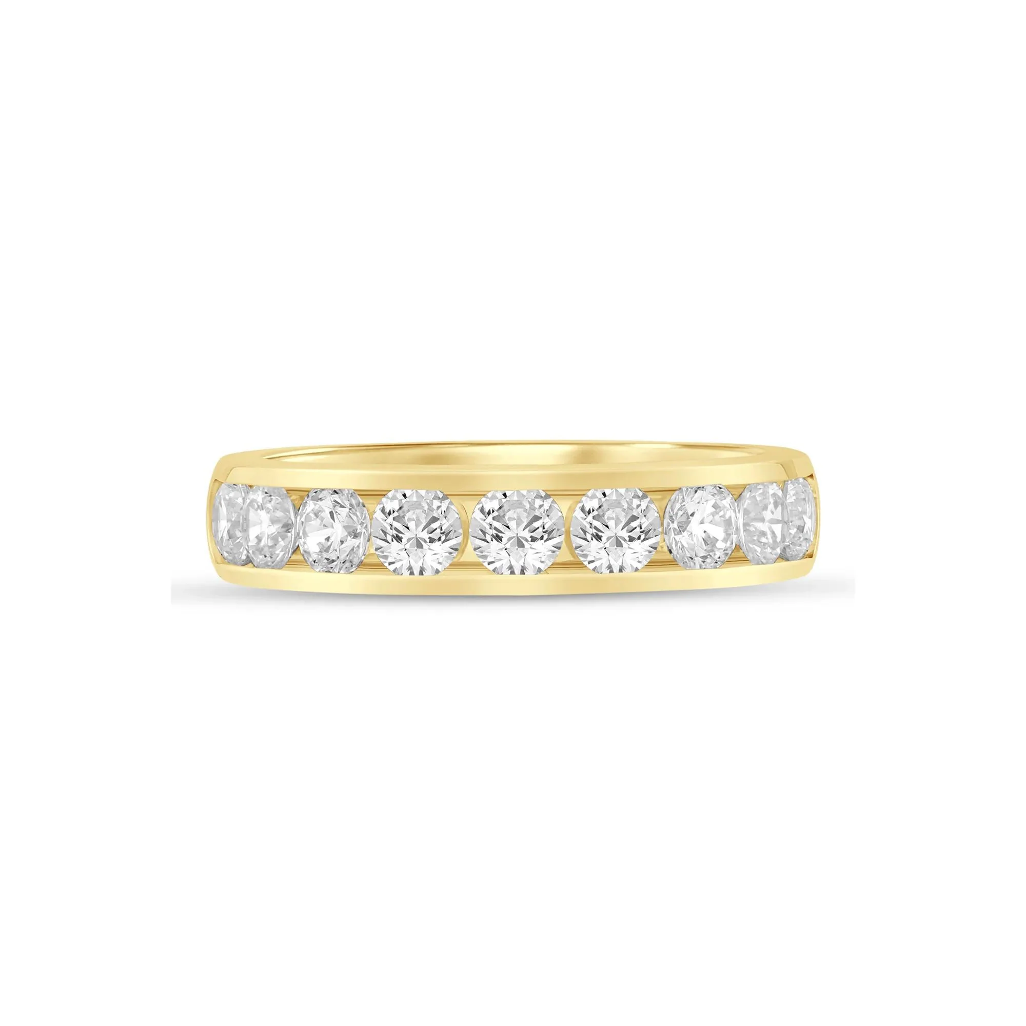 1/2 CT. Tw. Lab Grown Diamond Channel-Set Band Ring 14K Yellow Gold Size 5 4.5mm