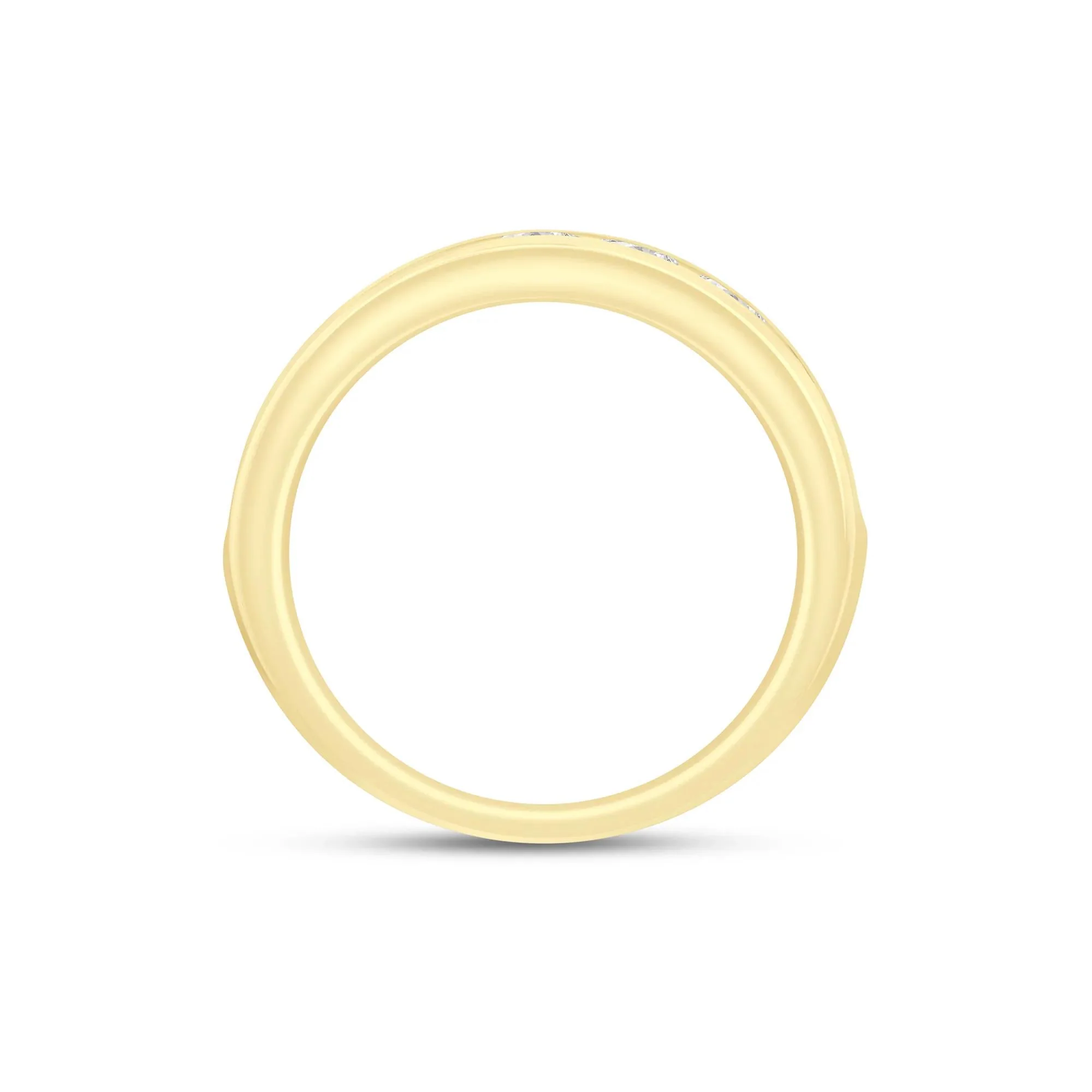 1/2 CT. Tw. Lab Grown Diamond Channel-Set Band Ring 14K Yellow Gold Size 8 4.5mm - Image 2