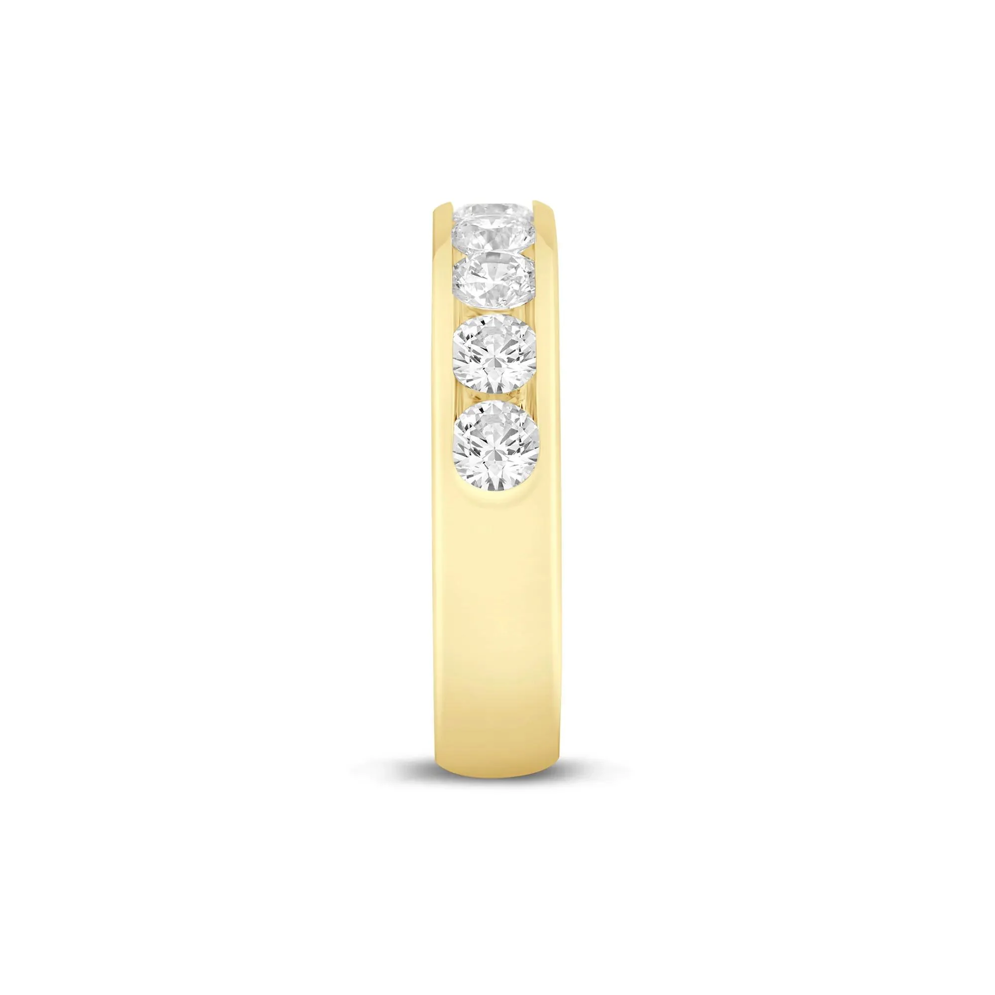 1/2 CT. Tw. Lab Grown Diamond Channel-Set Band Ring 14K Yellow Gold Size 9 4.5mm - Image 3