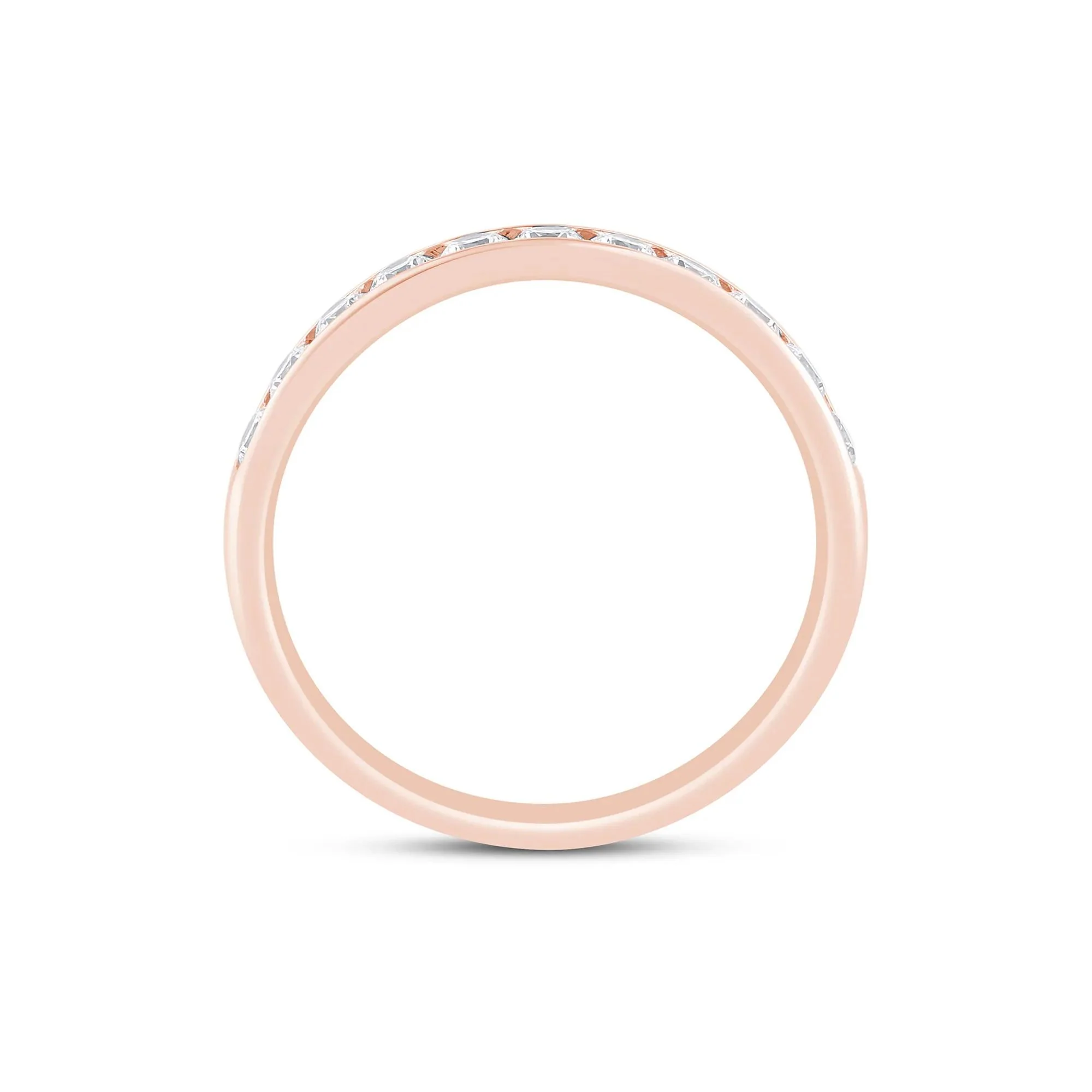 1/2 CT. Tw. Lab Grown Diamond Channel-Set Band Ring 14K Rose Gold Size 6.5 3mm - Image 2