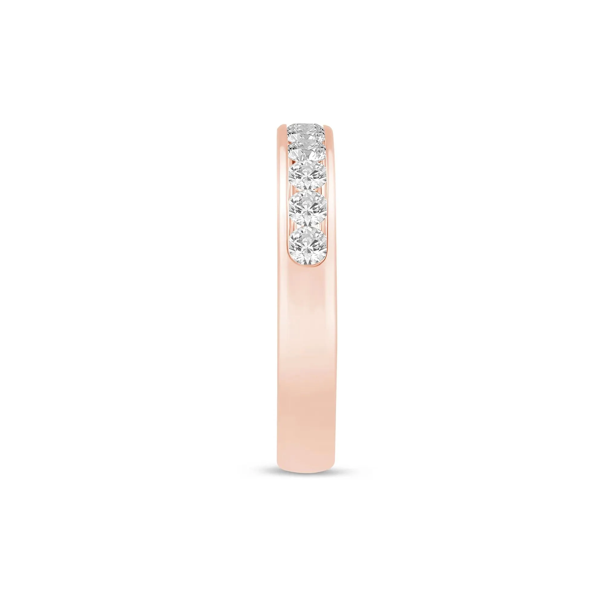 1/2 CT. Tw. Lab Grown Diamond Channel-Set Band Ring 14K Rose Gold Size 6.5 3mm - Image 3