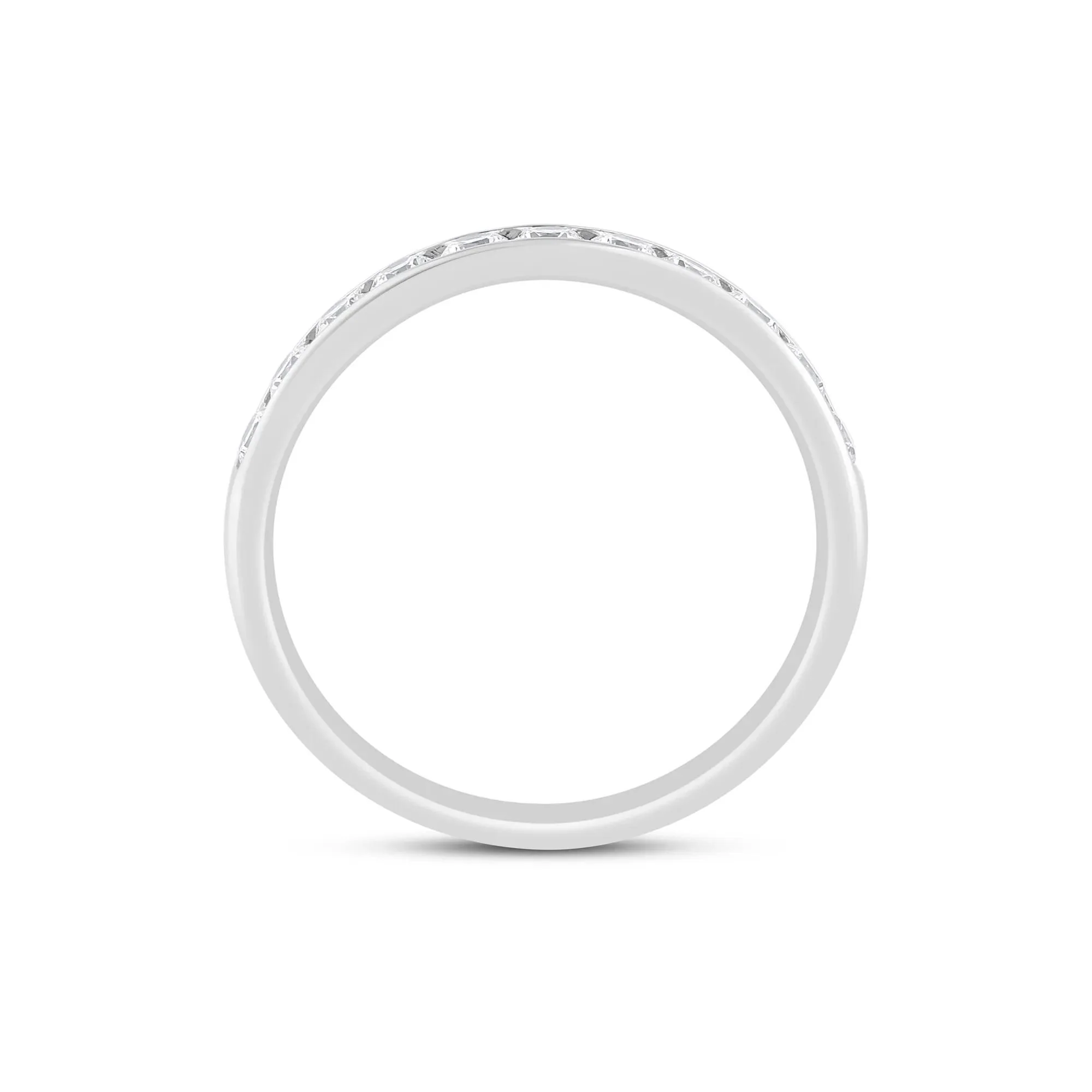 1/2 CT. Tw. Lab Grown Diamond Channel-Set Band Ring 14K White Gold Size 6.5 3mm - Image 2