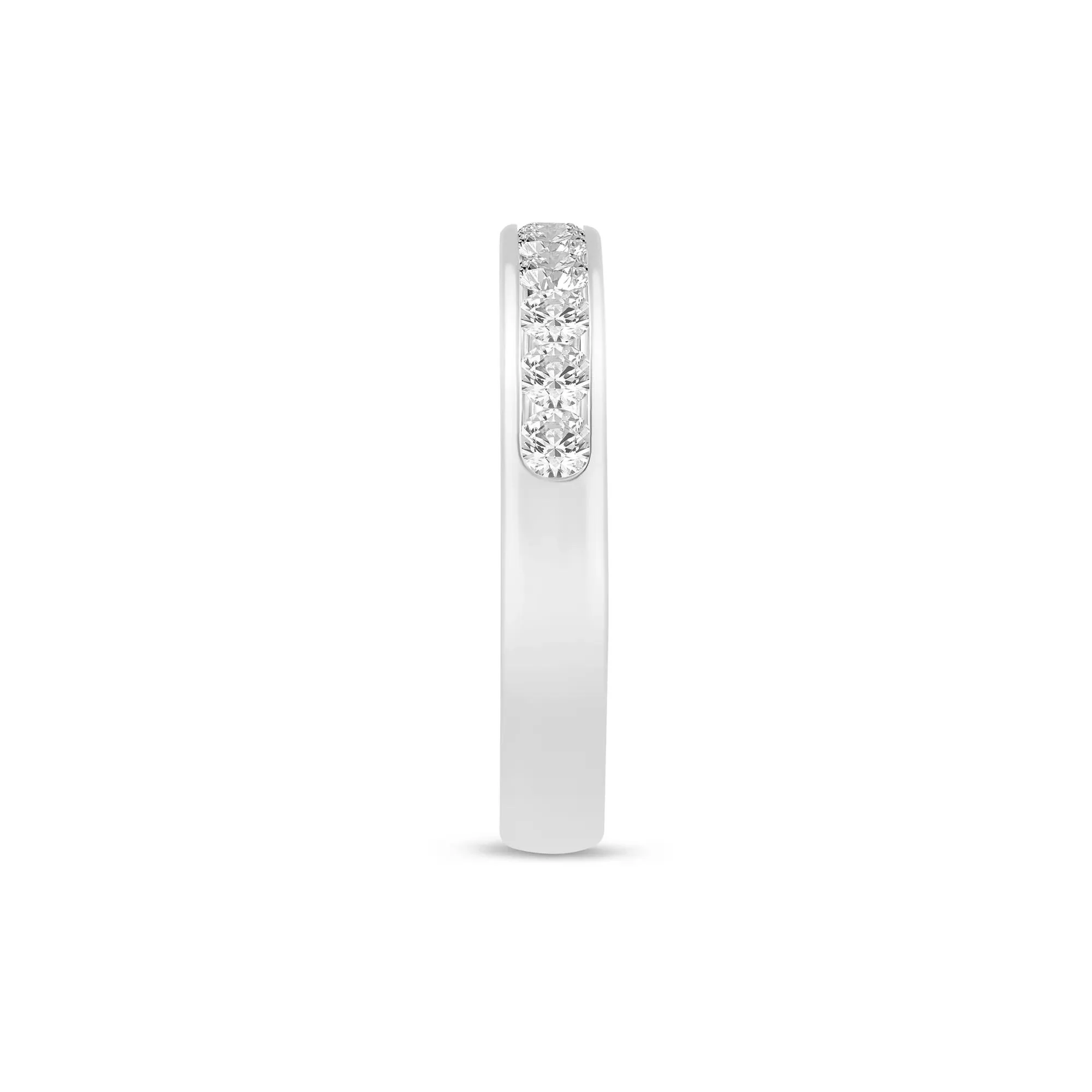 1/2 CT. Tw. Lab Grown Diamond Channel-Set Band Ring 14K White Gold Size 6.5 3mm - Image 3