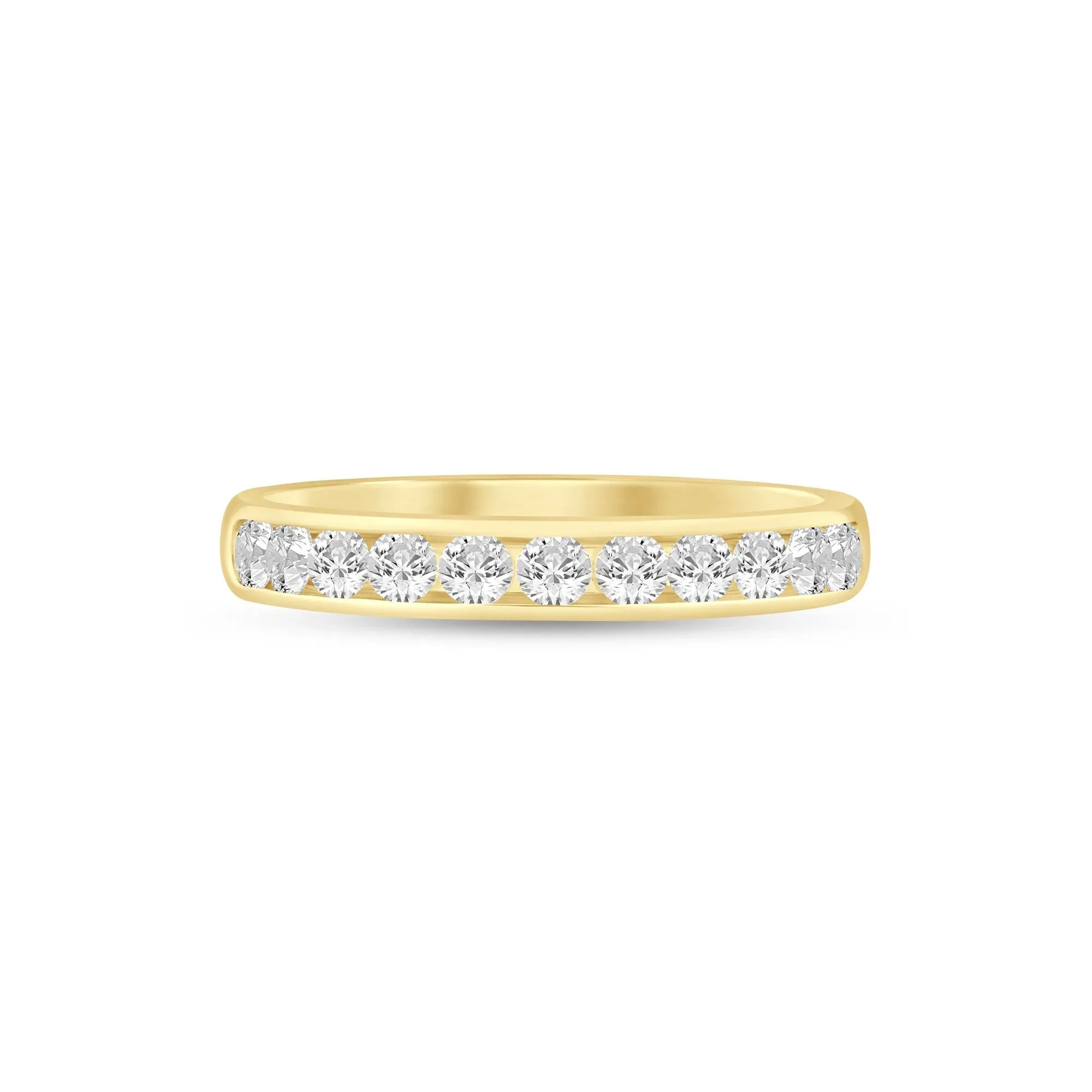 1/2 CT. Tw. Lab Grown Diamond Channel-Set Band Ring 14K Yellow Gold Size 7 3mm