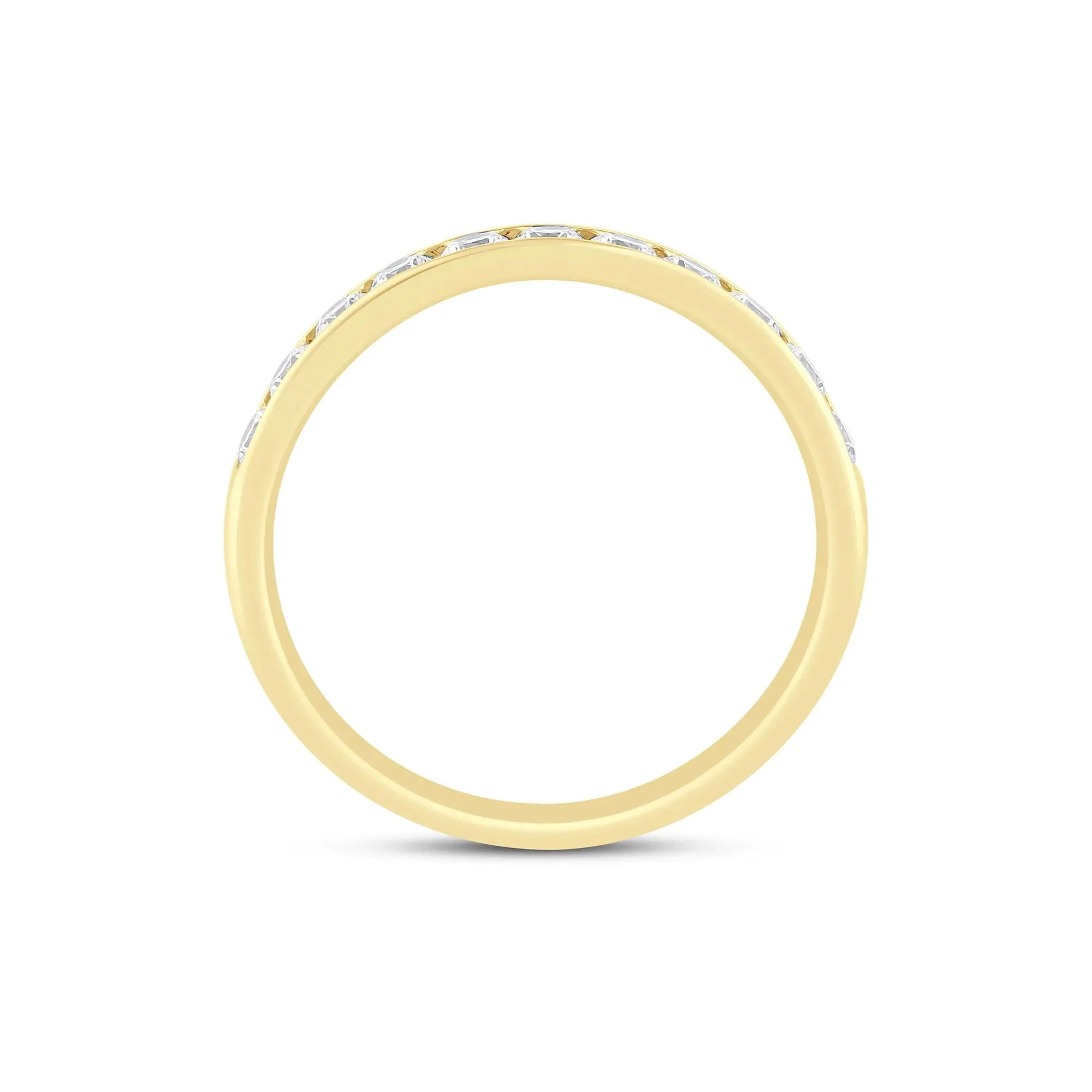 1/2 CT. Tw. Lab Grown Diamond Channel-Set Band Ring 14K Yellow Gold Size 7 3mm - Image 2