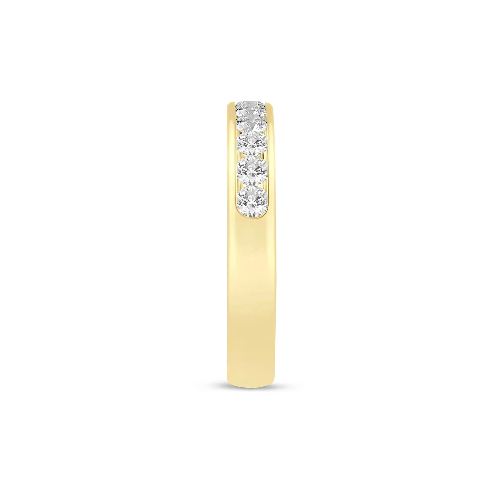1/2 CT. Tw. Lab Grown Diamond Channel-Set Band Ring 14K Yellow Gold Size 7 3mm - Image 3