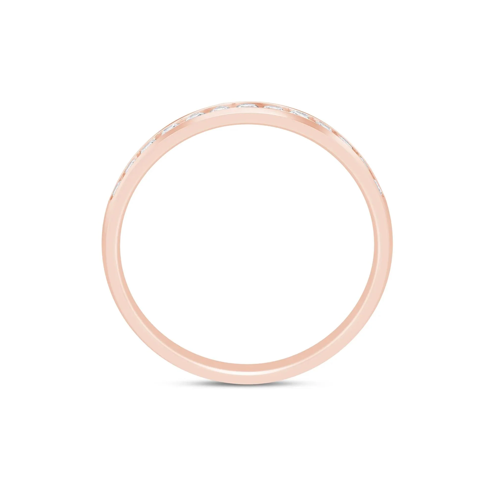 1/4 CT. Tw. Lab Grown Diamond Channel-Set Band Ring 14K Rose Gold Size 5 2mm - Image 2
