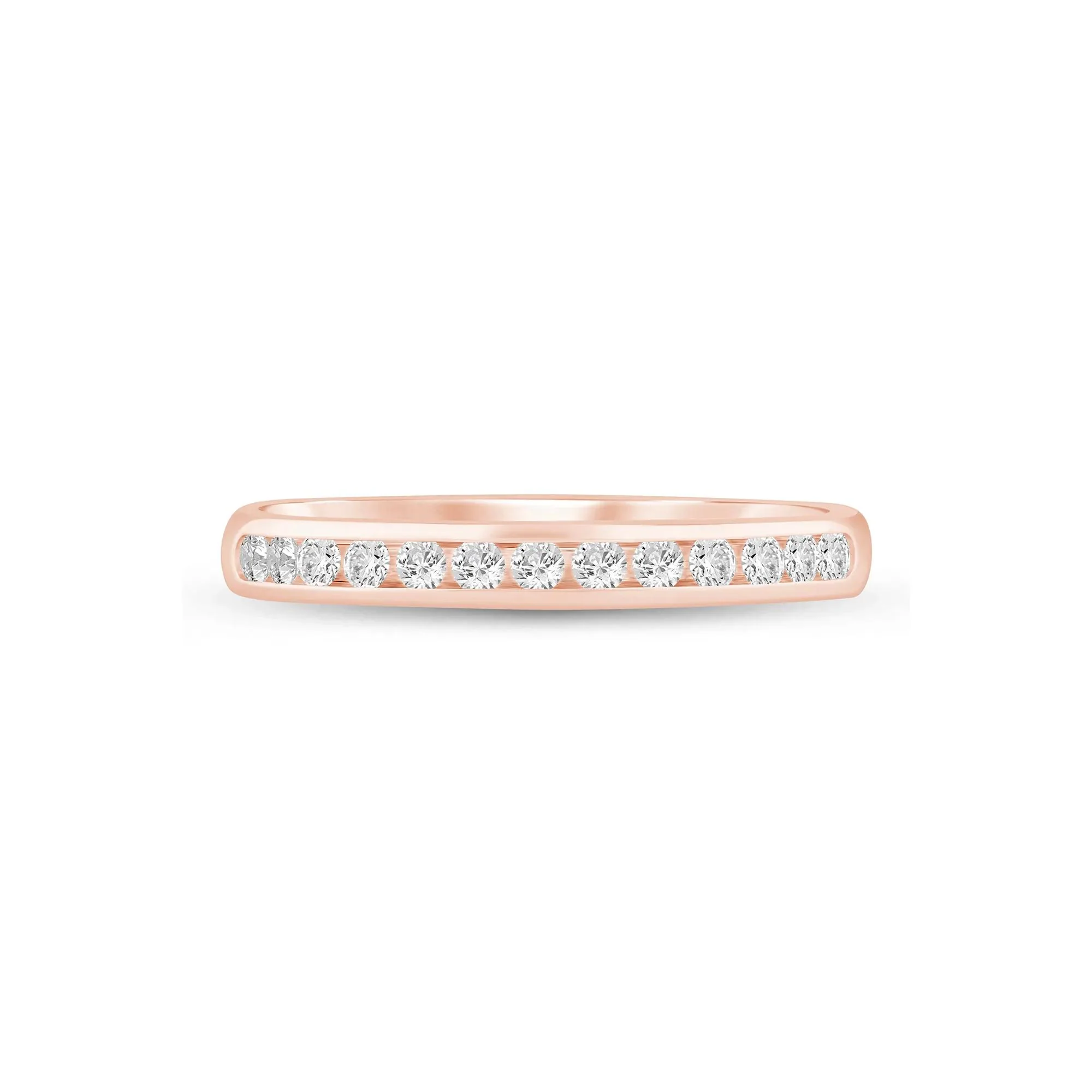 1/4 CT. Tw. Lab Grown Diamond Channel-Set Band Ring 14K Rose Gold Size 5.5 2mm
