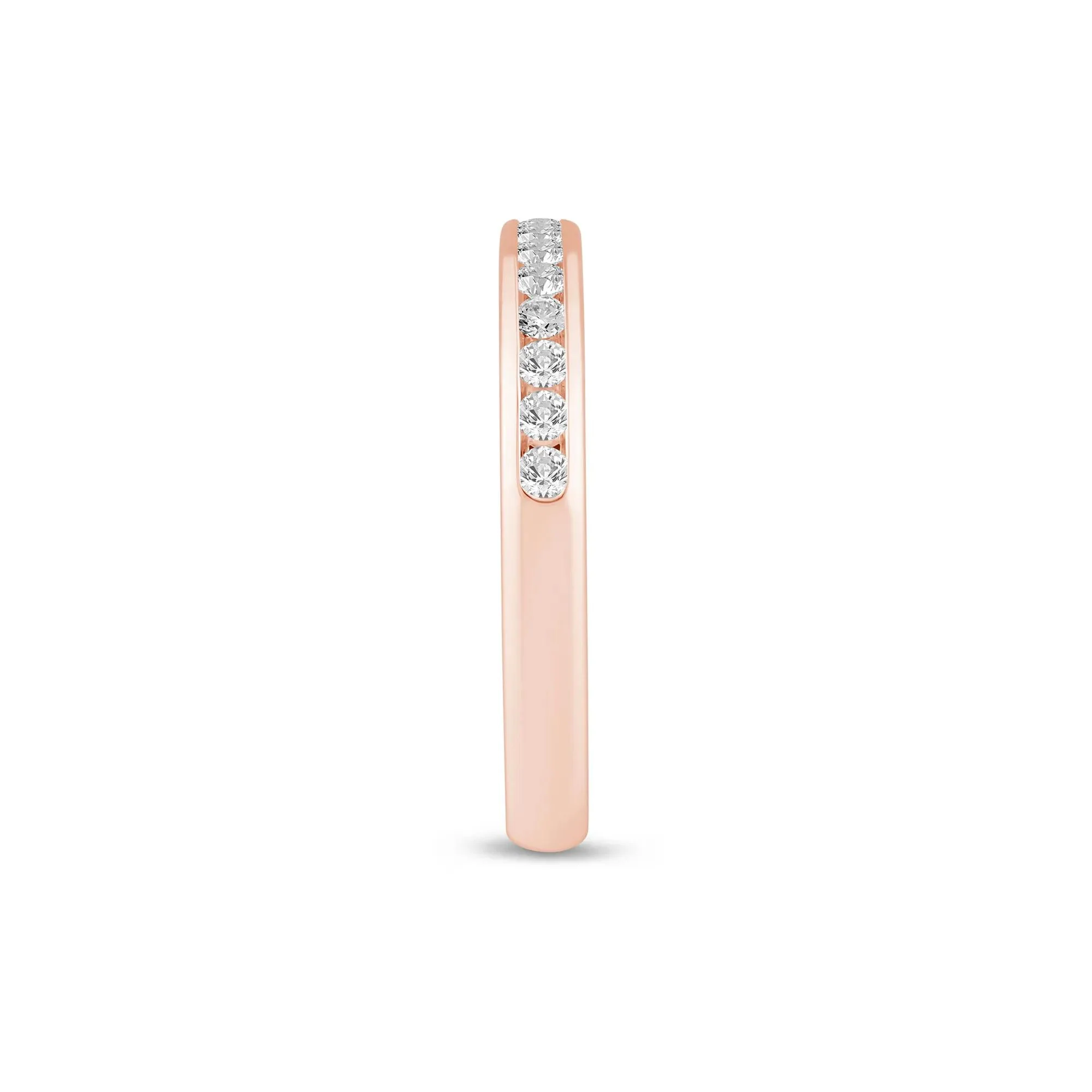 1/4 CT. Tw. Lab Grown Diamond Channel-Set Band Ring 14K Rose Gold Size 8.5 2mm - Image 3