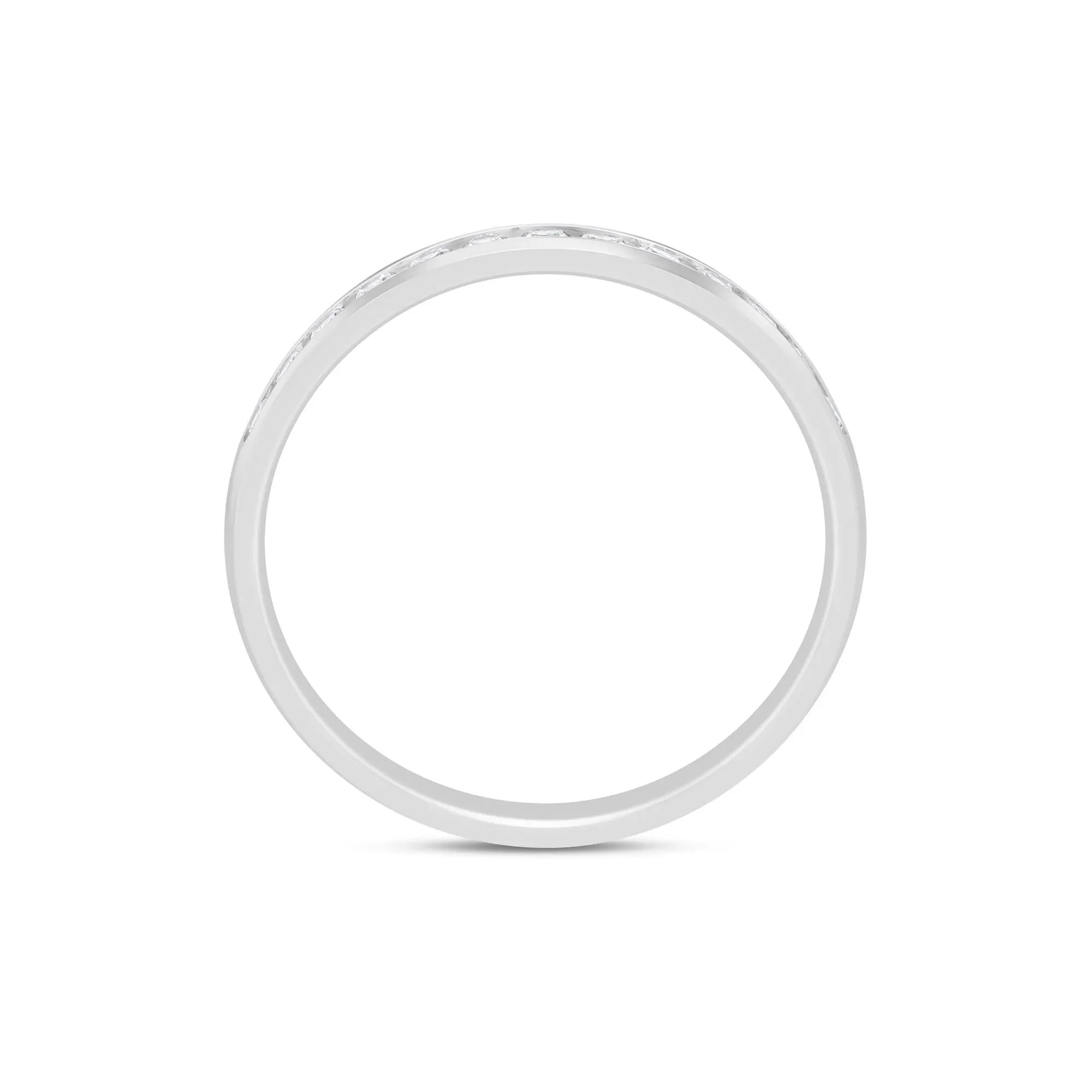 1/4 CT. Tw. Lab Grown Diamond Channel-Set Band Ring 14K White Gold Size 5.5 2mm - Image 2