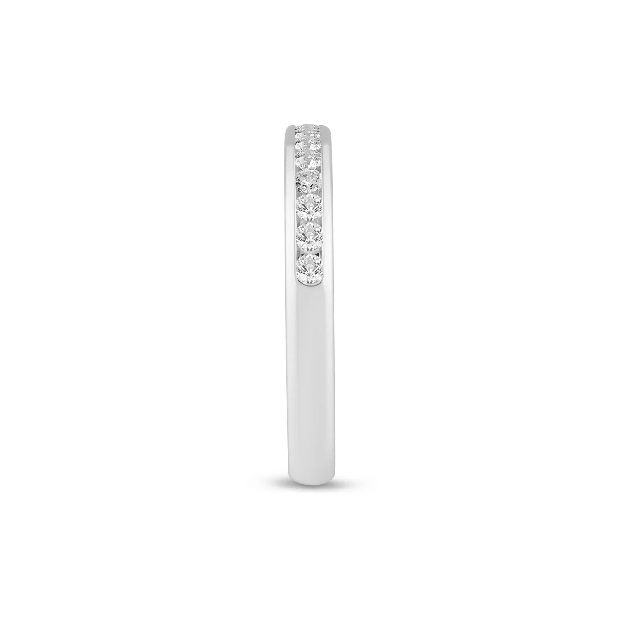 1/4 CT. Tw. Lab Grown Diamond Channel-Set Band Ring 14K White Gold Size 6 2mm - Image 3