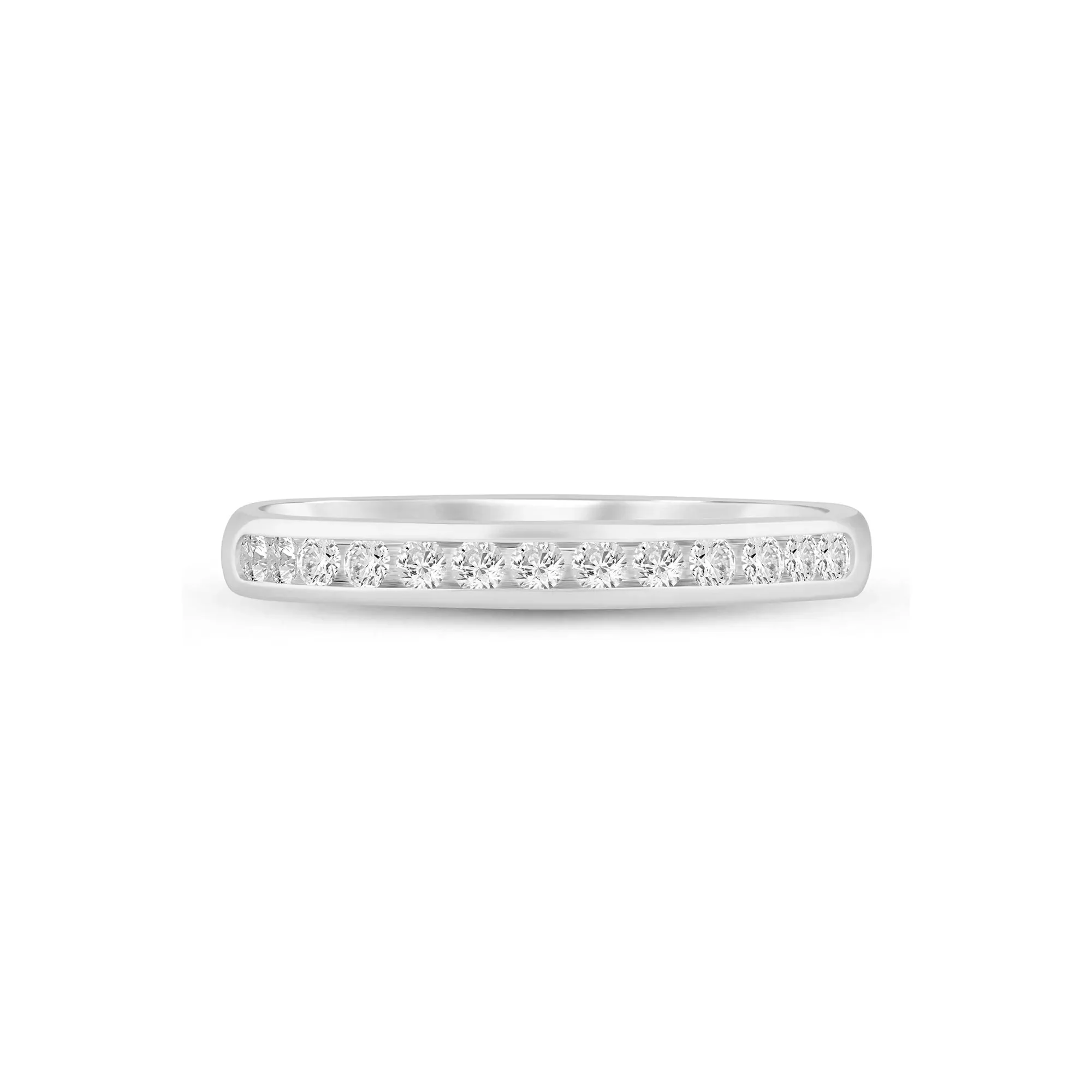 1/4 CT. Tw. Lab Grown Diamond Channel-Set Band Ring 14K White Gold Size 7.5 2mm