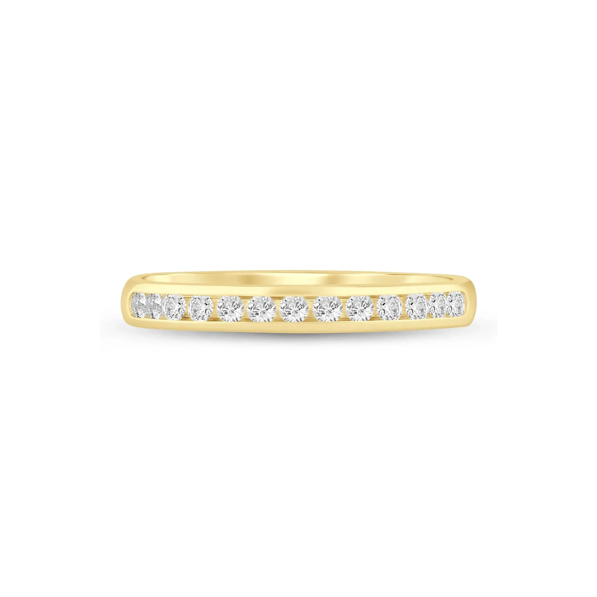 1/4 CT. Tw. Lab Grown Diamond Channel-Set Band Ring 14K Yellow Gold Size 7 2mm