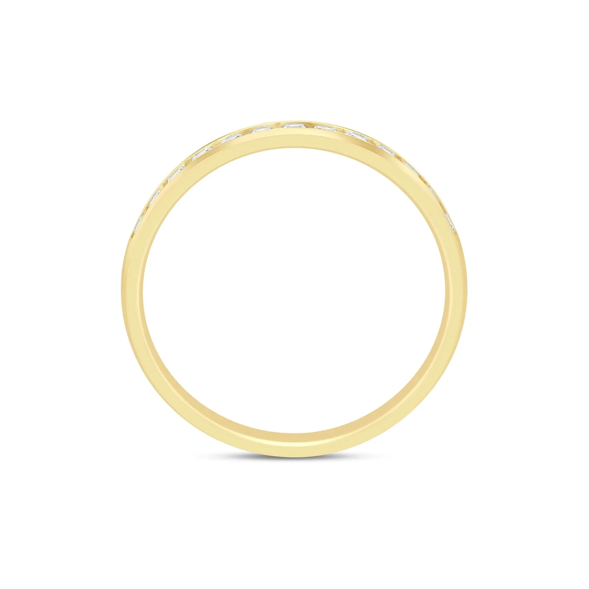 1/4 CT. Tw. Lab Grown Diamond Channel-Set Band Ring 14K Yellow Gold Size 7.5 2mm - Image 2