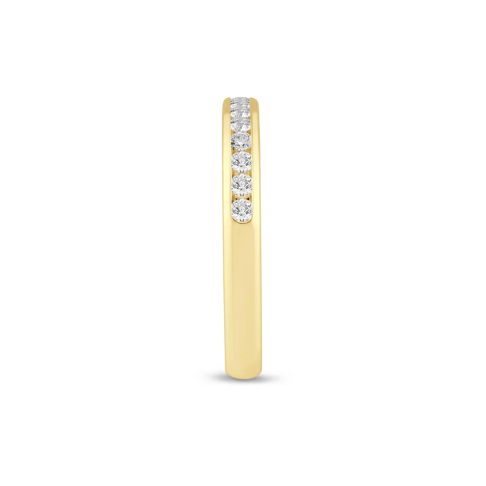 1/4 CT. Tw. Lab Grown Diamond Channel-Set Band Ring 14K Yellow Gold Size 8 2mm - Image 3