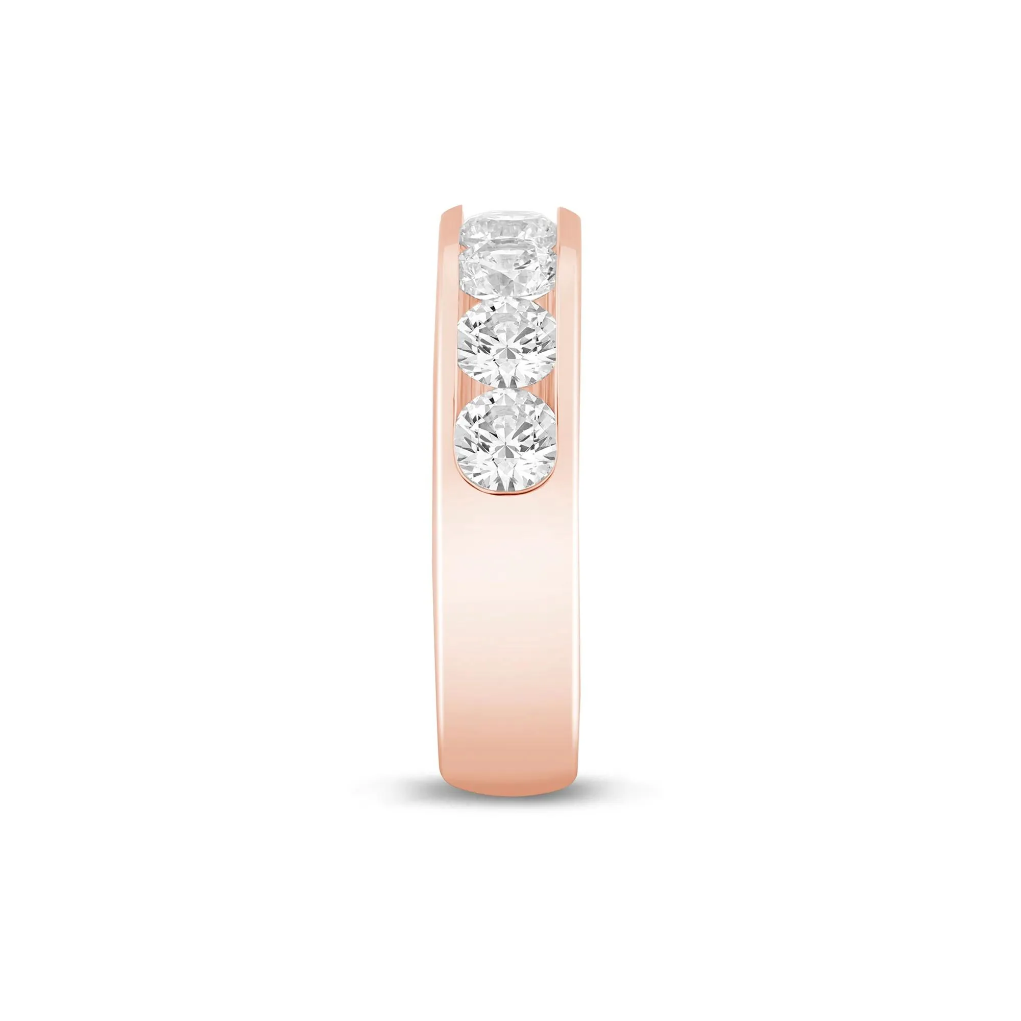 2 CT. Tw. Lab Grown Diamond Channel-Set Band Ring 14K Rose Gold Size 7 5mm - Image 3