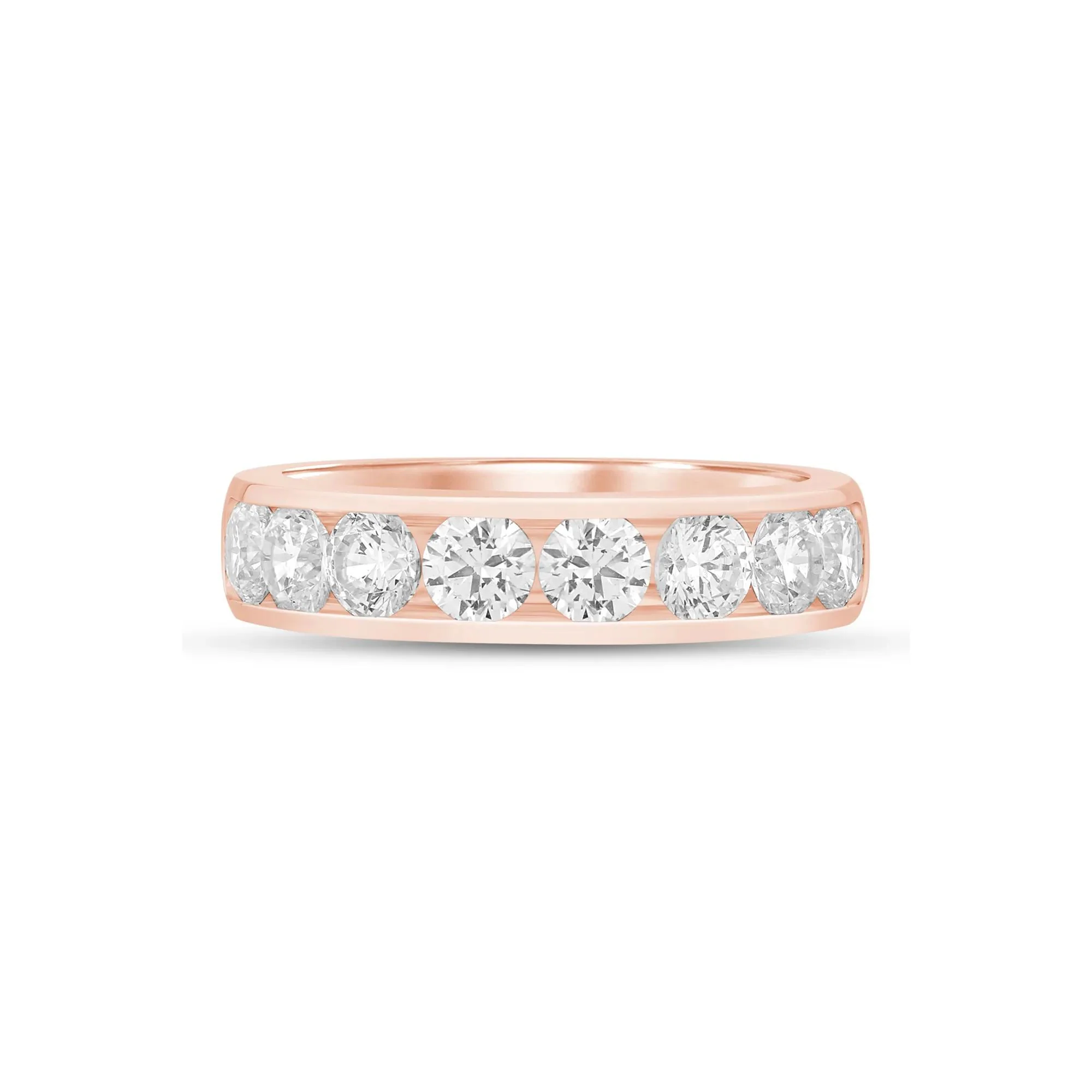 2 CT. Tw. Lab Grown Diamond Channel-Set Band Ring 14K Rose Gold Size 9 5mm