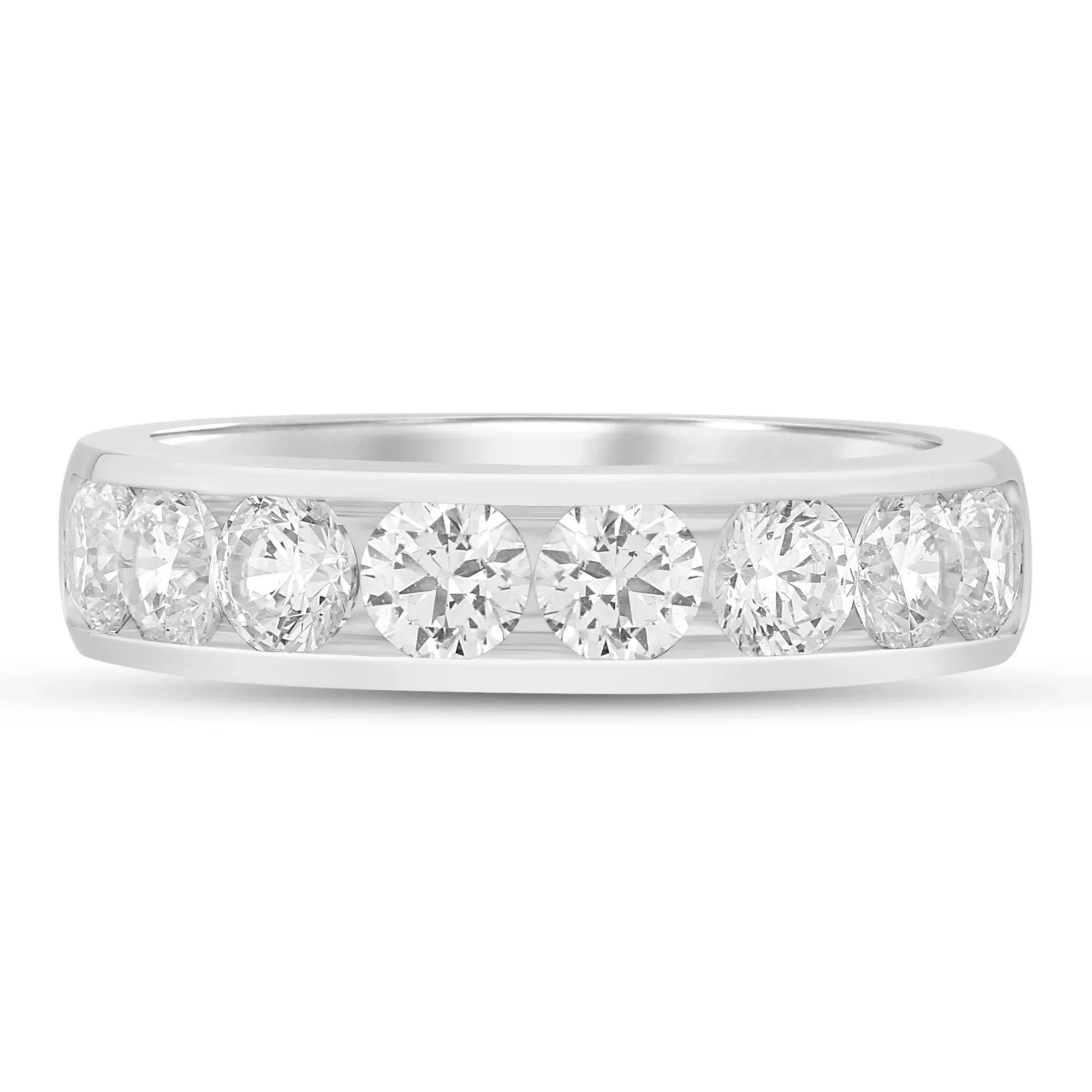 2 CT. Tw. Lab Grown Diamond Channel-Set Band Ring 14K White Gold Size 6 5mm