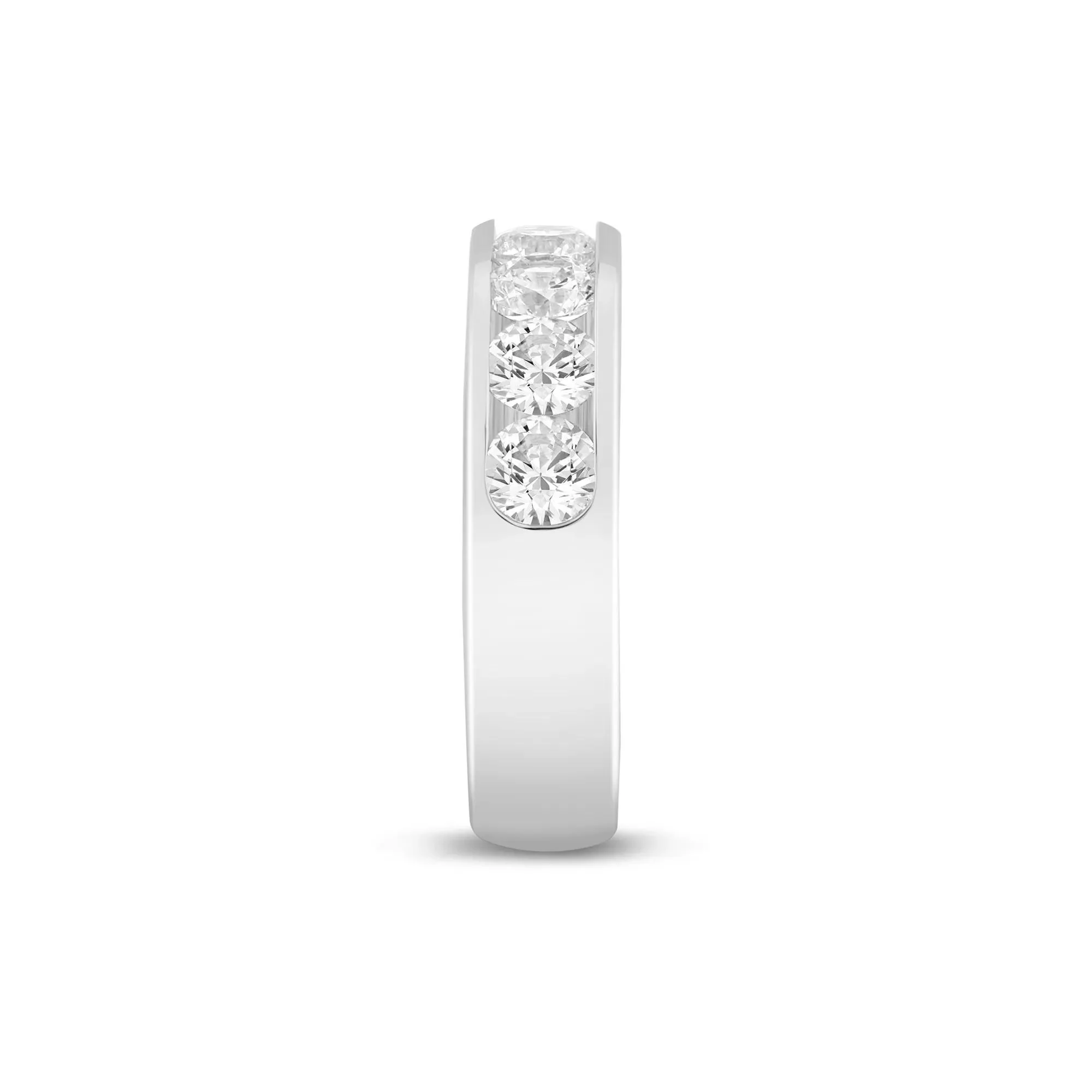 2 CT. Tw. Lab Grown Diamond Channel-Set Band Ring 14K White Gold Size 9 5mm - Image 3