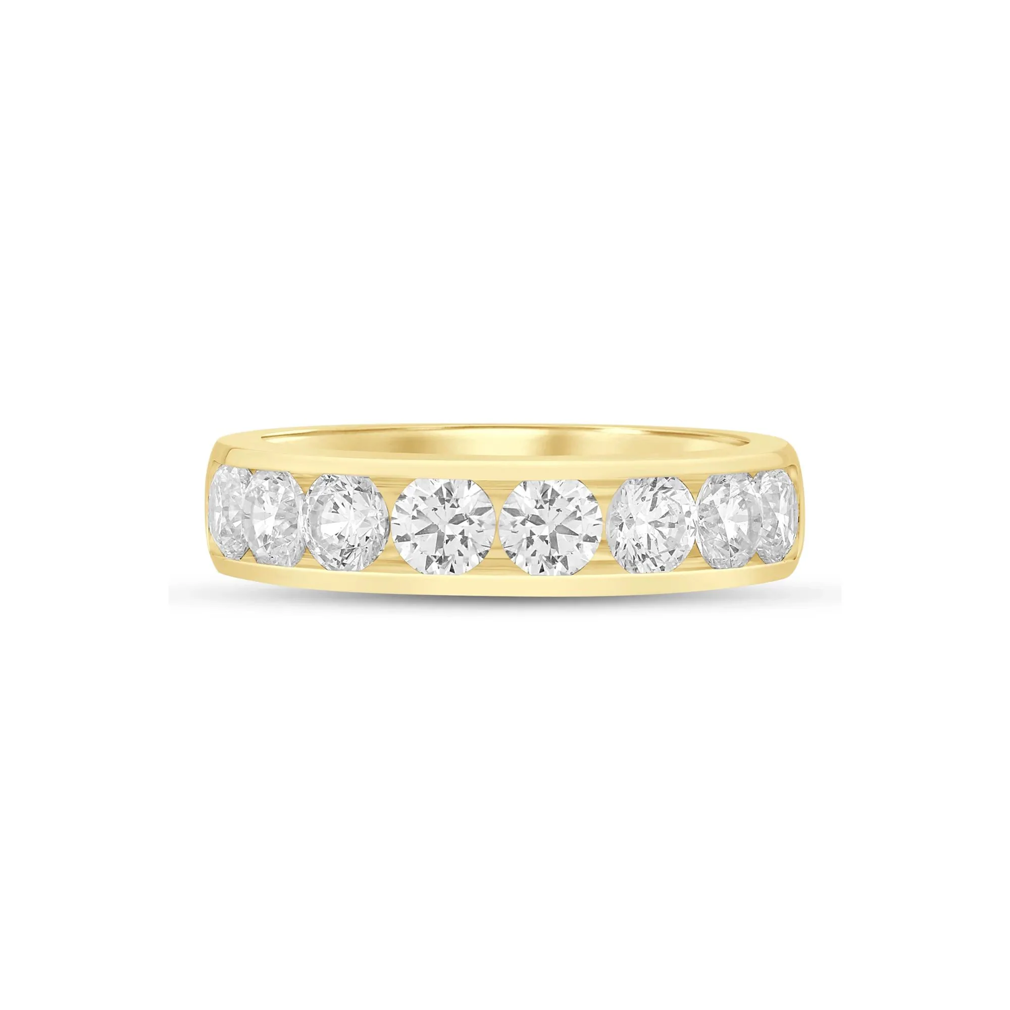 2 CT. Tw. Lab Grown Diamond Channel-Set Band Ring 14K Yellow Gold Size 5 5mm