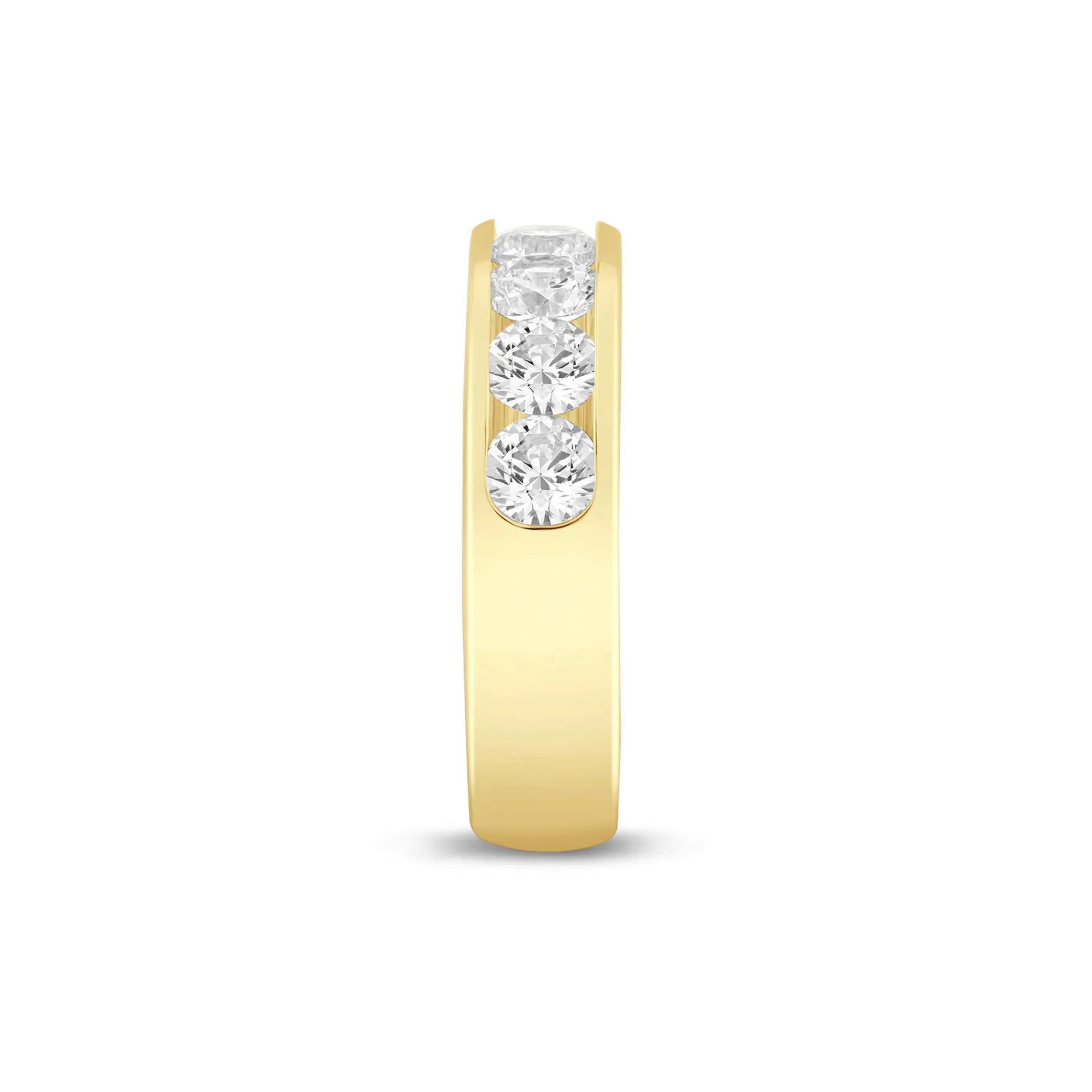 2 CT. Tw. Lab Grown Diamond Channel-Set Band Ring 14K Yellow Gold Size 6 5mm - Image 3