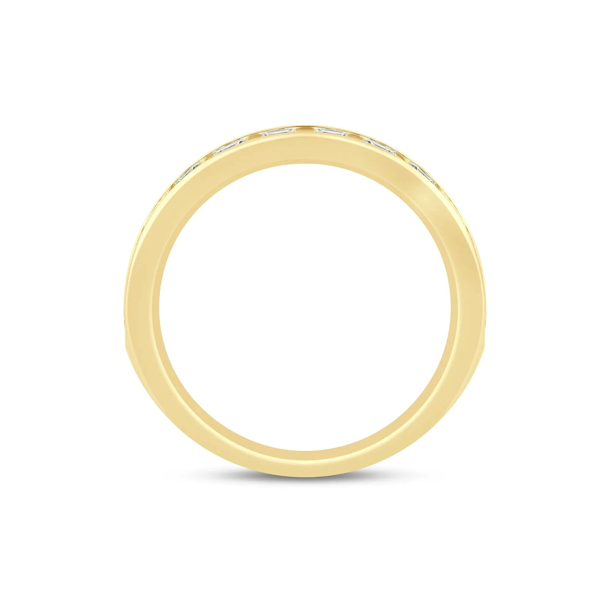 1 CT. Tw. Lab Grown Diamond Channel-Set Band Ring 14K Yellow Gold Size 5 3.5mm - Image 2