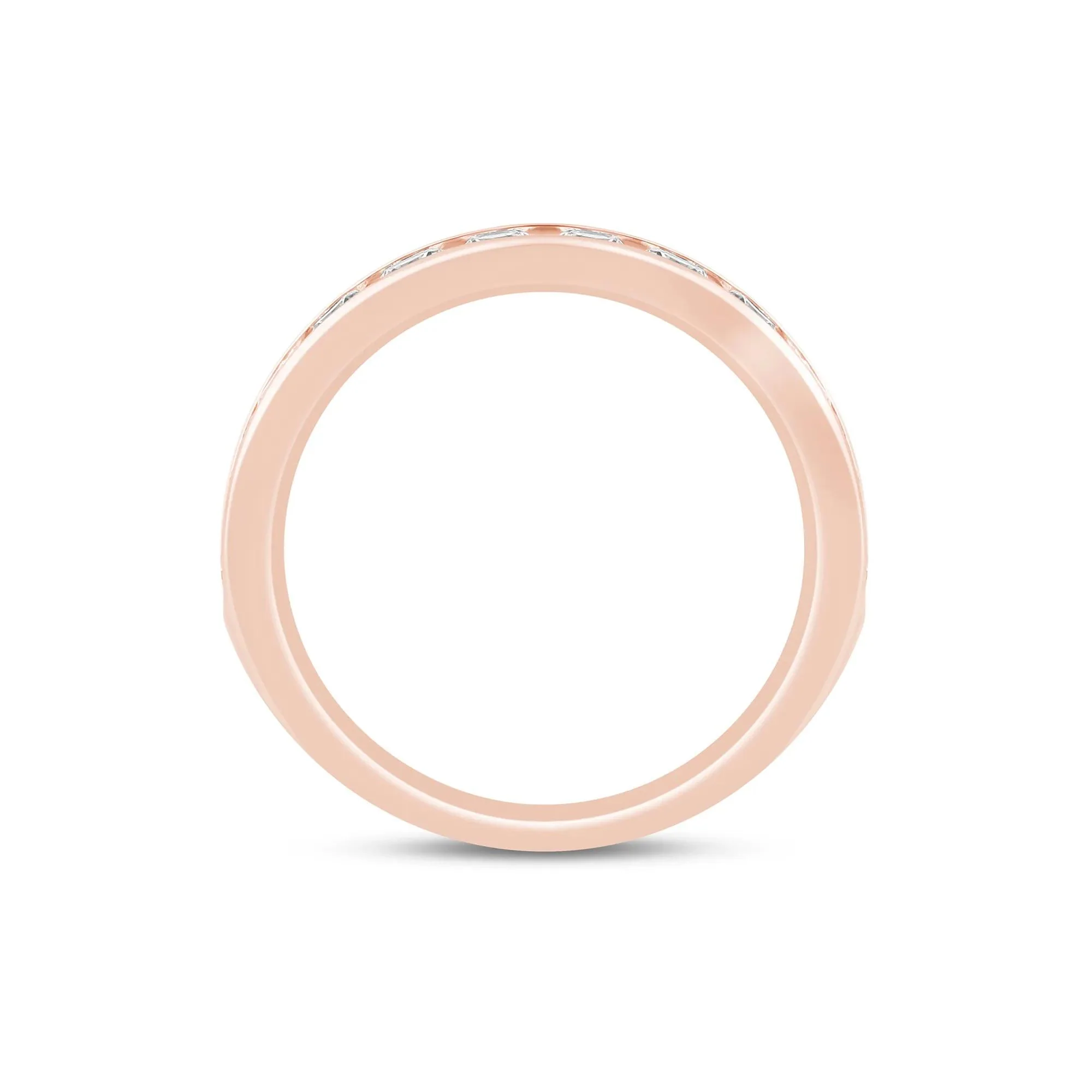 1 CT. Tw. Lab Grown Diamond Channel-Set Band Ring 14K Rose Gold Size 7 3.5mm - Image 2