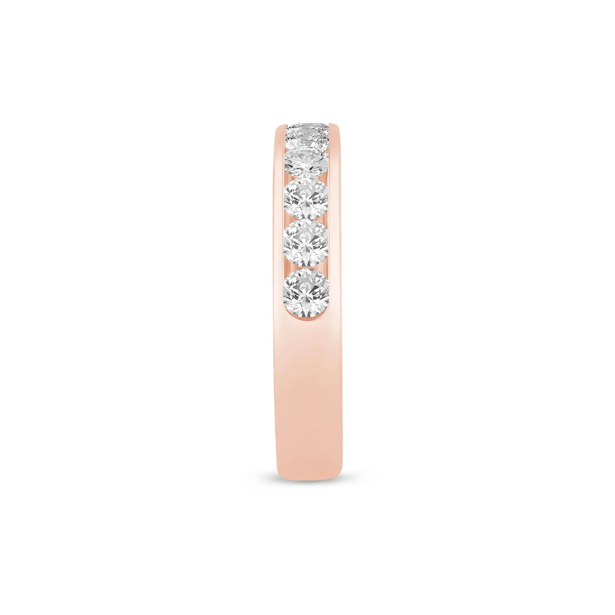 1 CT. Tw. Lab Grown Diamond Channel-Set Band Ring 14K Rose Gold Size 8 3.5mm - Image 3