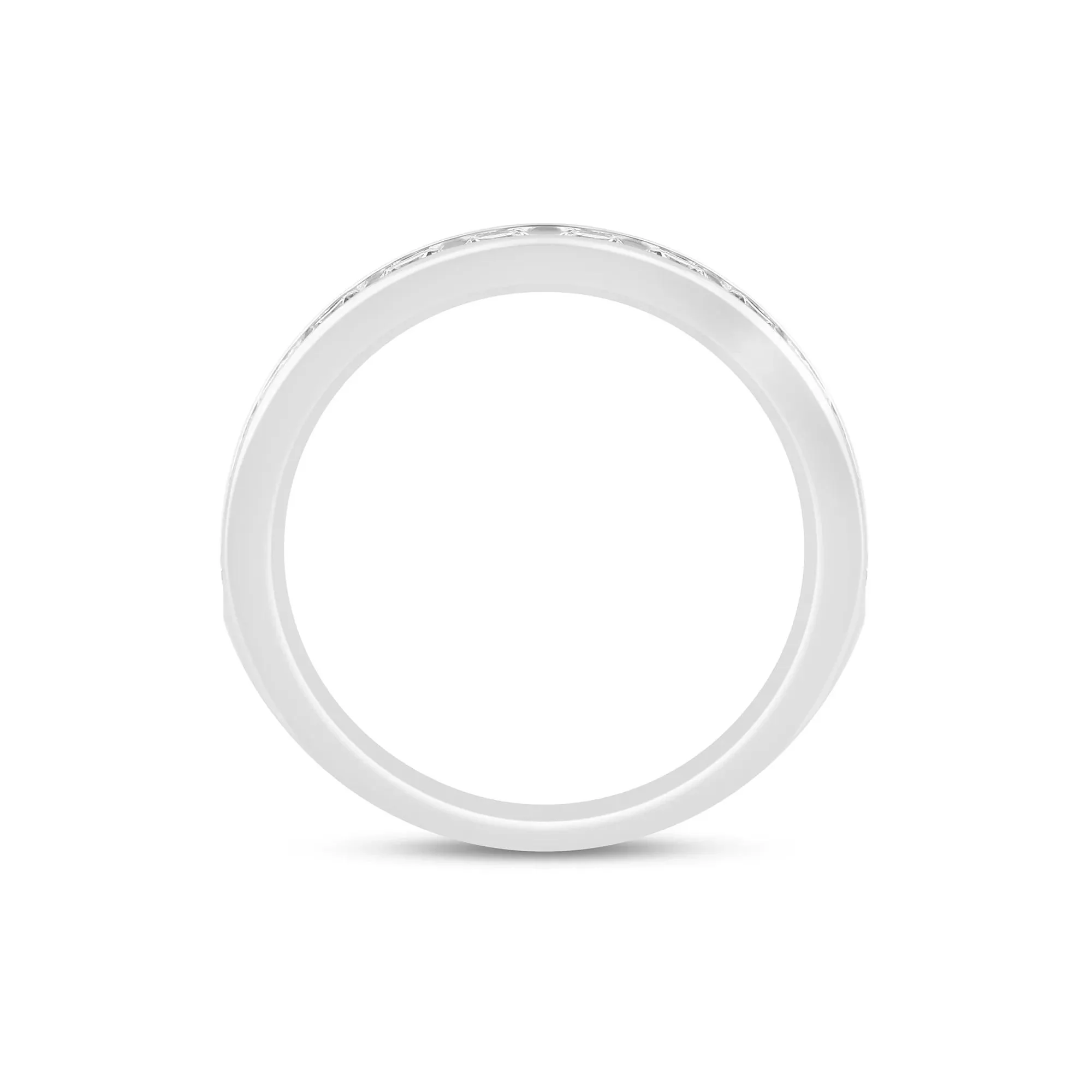 1 CT. Tw. Lab Grown Diamond Channel-Set Band Ring 14K White Gold Size 7 3.5mm - Image 2